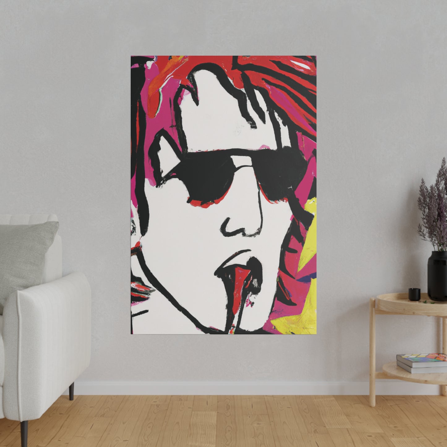 5233X - Rockstar Painting Print | Face | Abstract | Poster | Home Decor | Wall Art | Music Art | Canvas