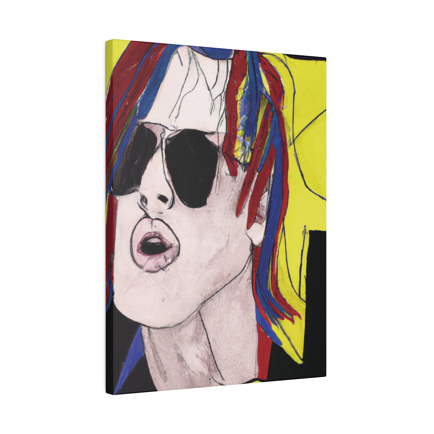 5296W - Rockstar Painting Print | Face | Abstract | Poster | Home Decor | Wall Art | Music Art | Canvas