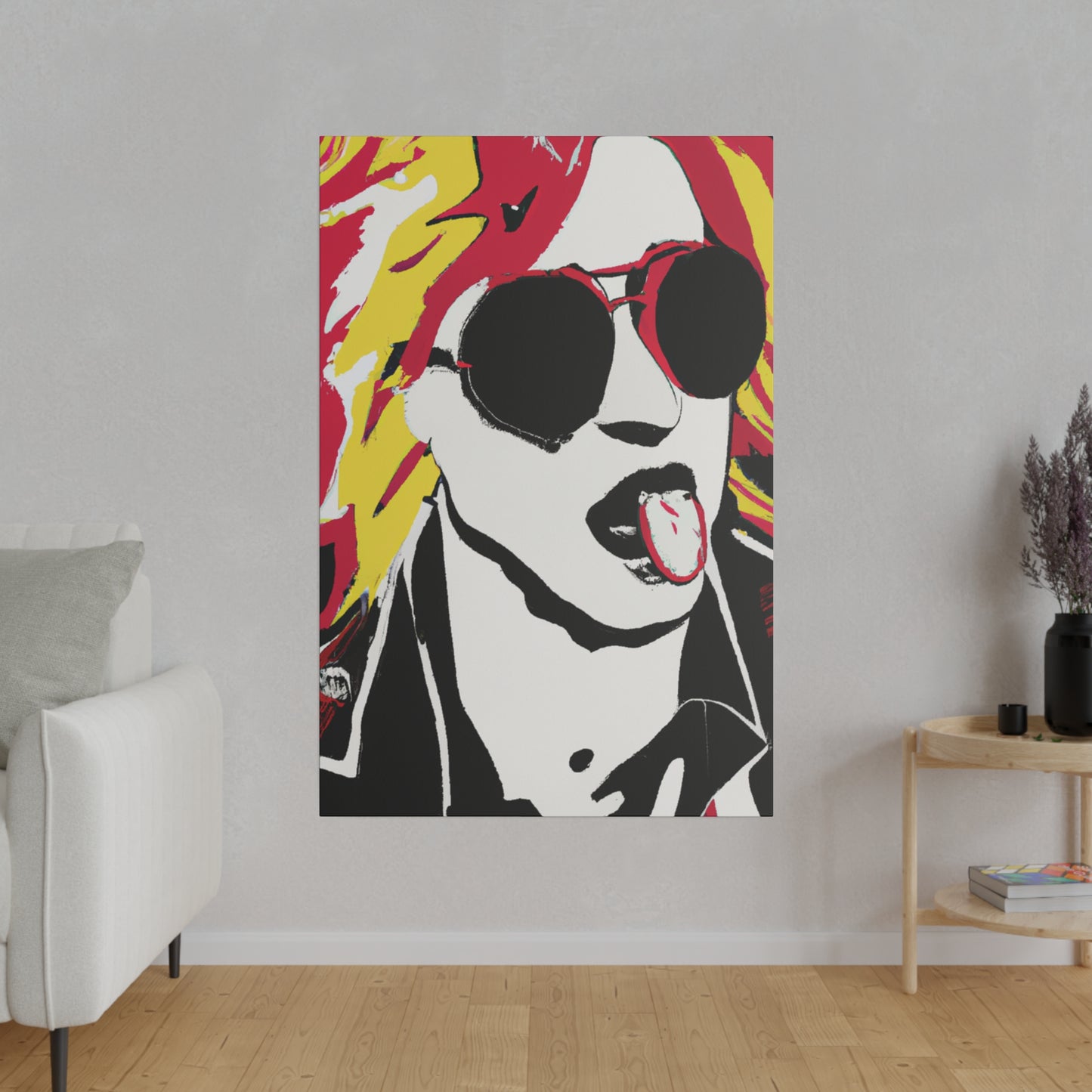 4851A - Rockstar Painting Print | Face | Abstract | Poster | Home Decor | Wall Art | Music Art | Canvas