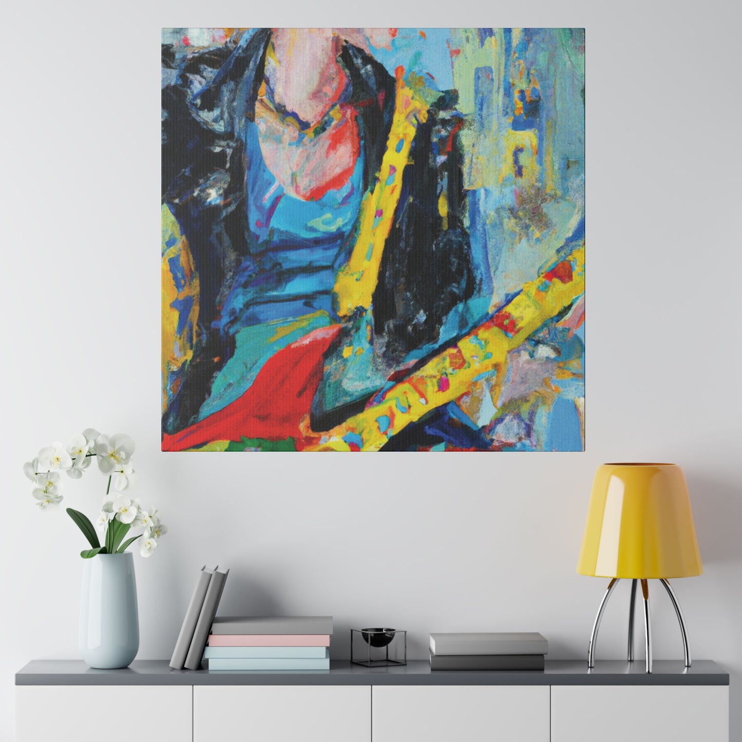 514Y - Rockstar Oil Painting Style Print | Poster | Home Decor | Wall Art | Music Art | Canvas