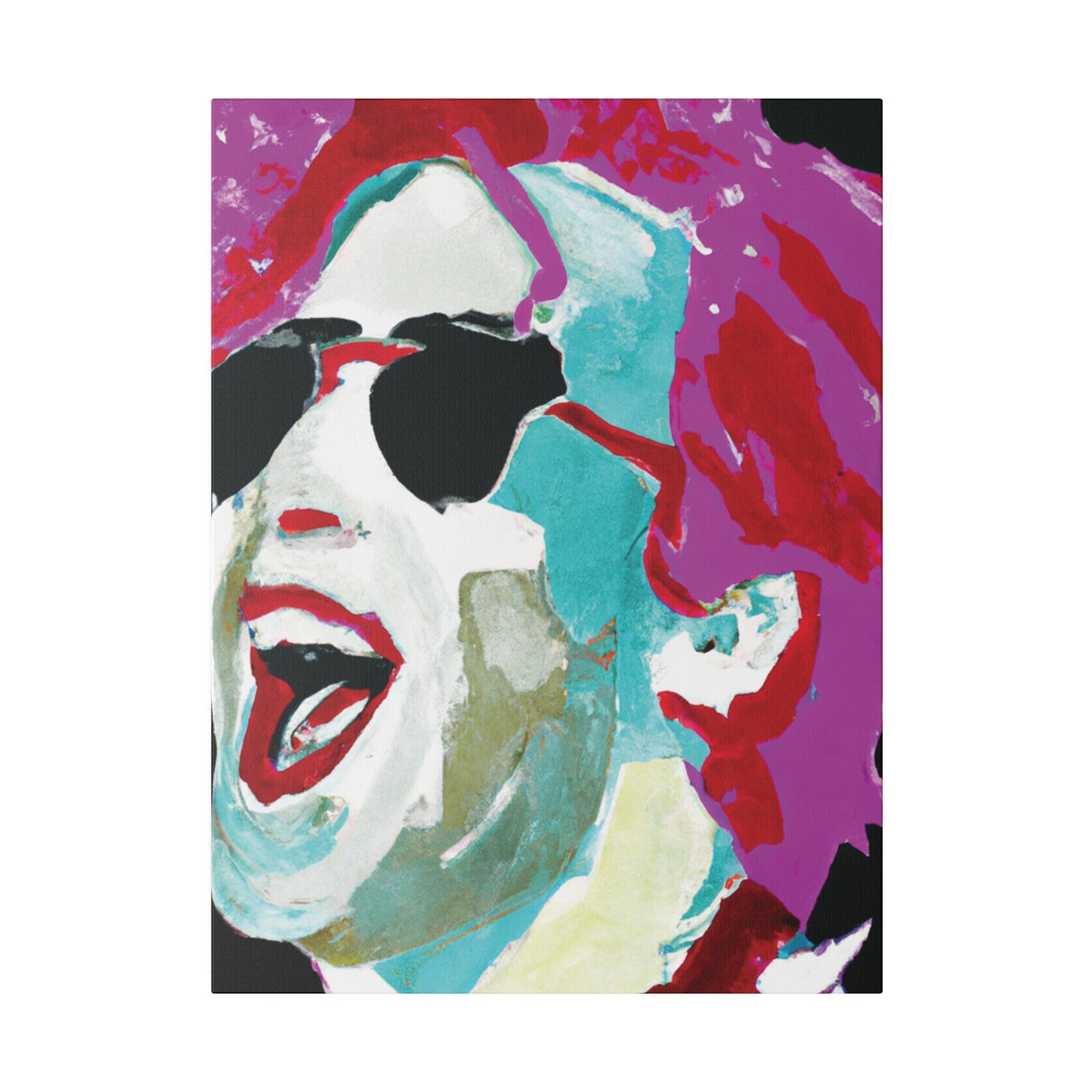 7676H - Rockstar Painting Print | Face | Abstract | Poster | Home Decor | Wall Art | Music Art | Canvas