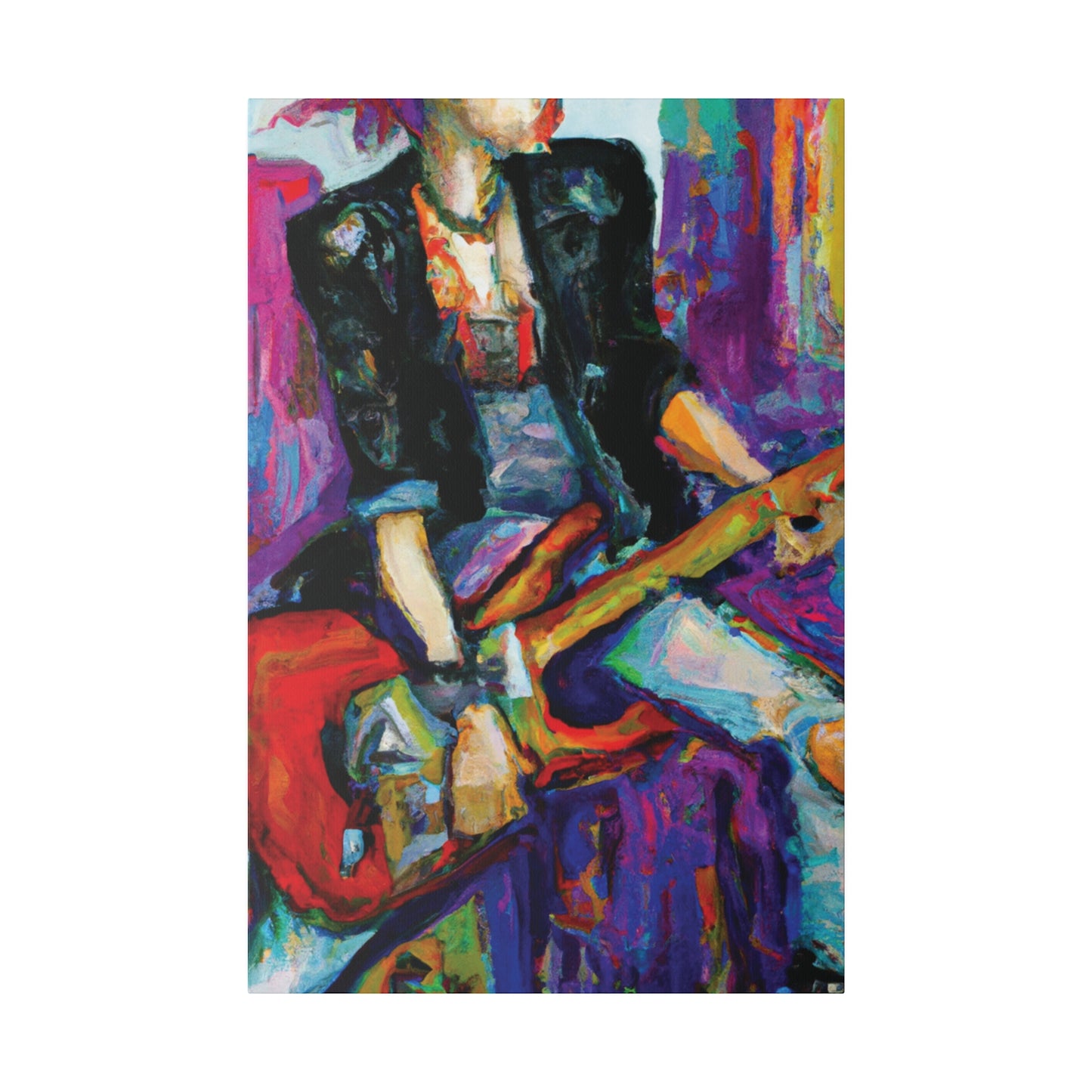 6268K - Rockstar Oil Painting Style Print | Poster | Home Decor | Wall Art | Music Art | Canvas