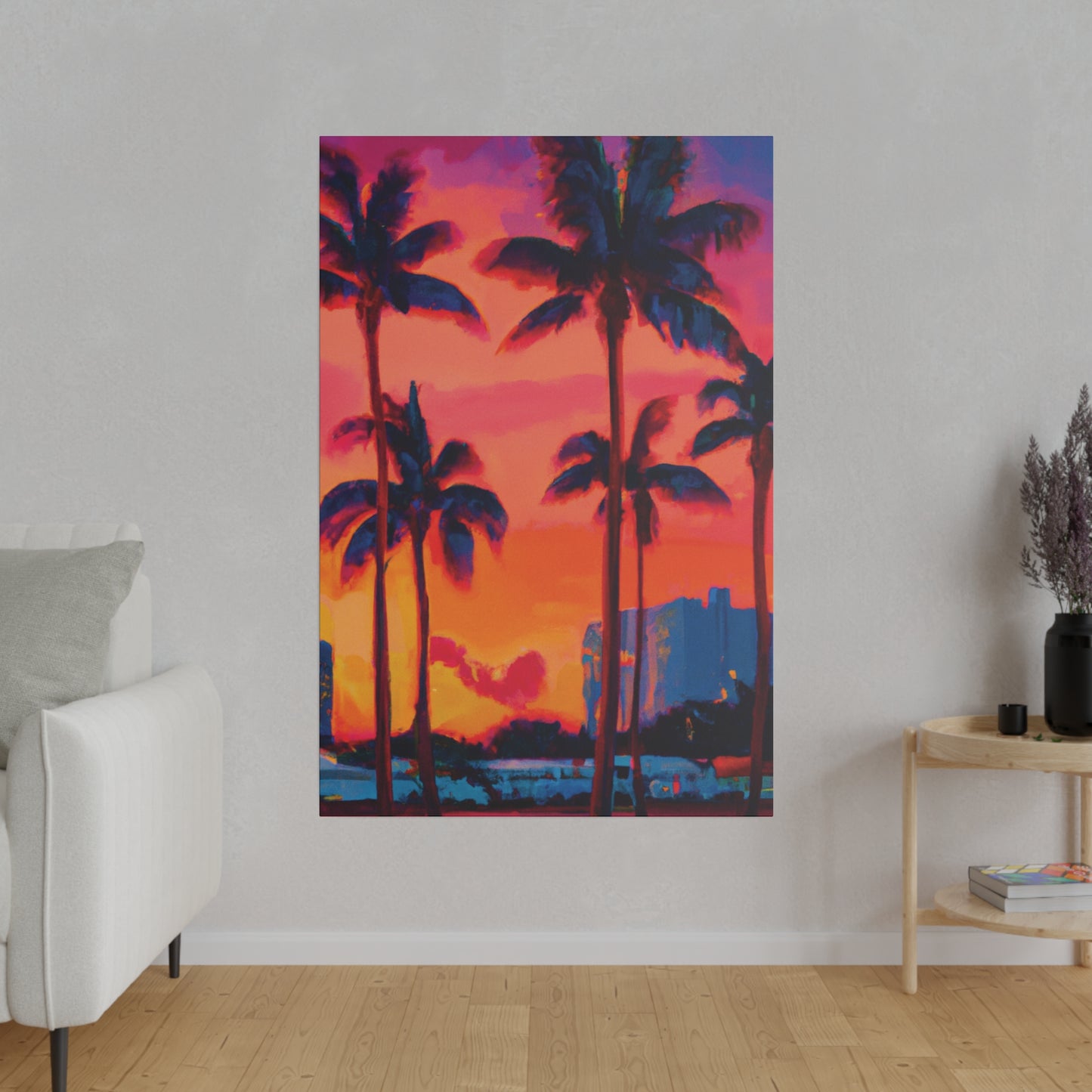 4456Y - Miami Beach Sunset Painting Print | Miami | Beach | Sunset | Poster | Home Decor | Wall Art | Canvas