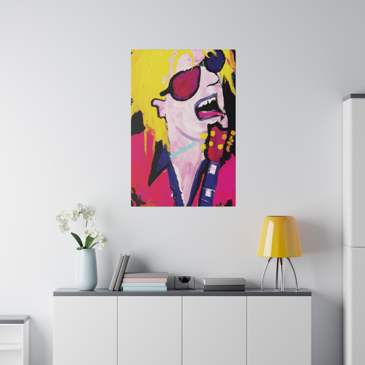 5843S - Rockstar Painting Print | Face | Abstract | Poster | Home Decor | Wall Art | Music Art | Canvas