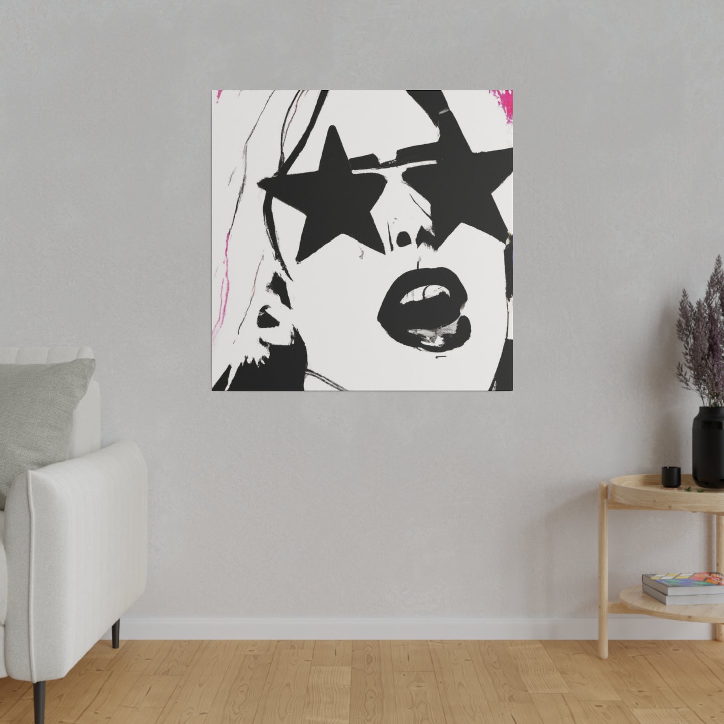 9438E - Rockstar Painting Print | Face | Abstract | Poster | Home Decor | Wall Art | Music Art | Canvas