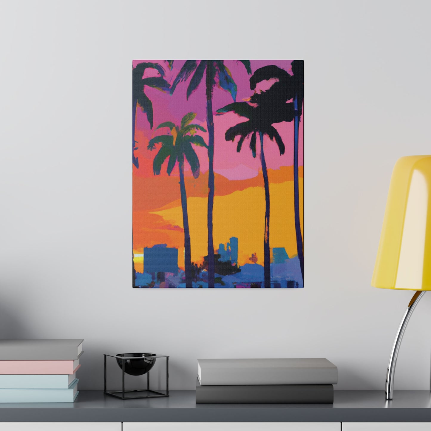 3546F - Miami Beach Sunset Painting Print | Miami | Beach | Sunset | Poster | Home Decor | Wall Art | Canvas