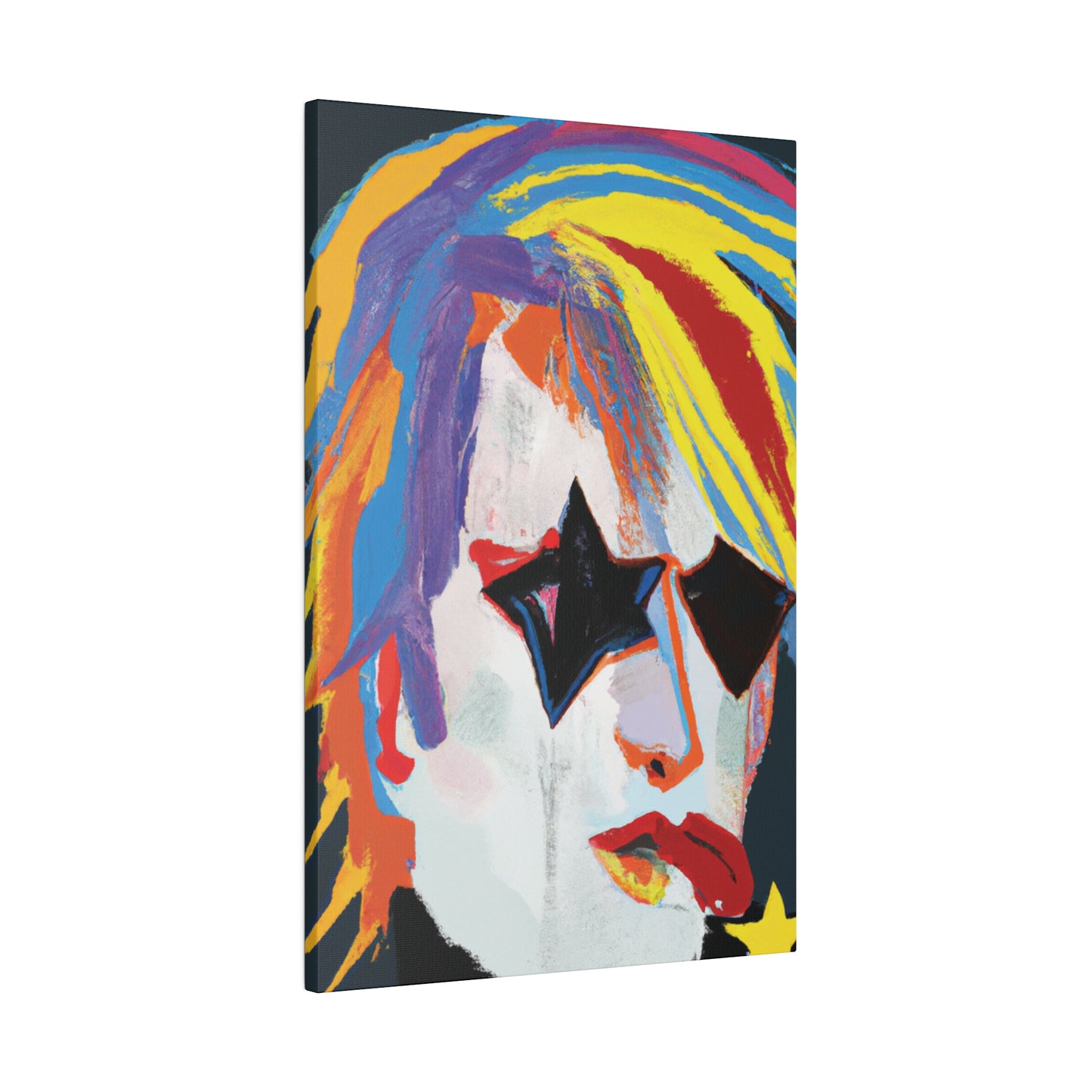 5673A - Rockstar Painting Print | Face | Abstract | Poster | Home Decor | Wall Art | Music Art | Canvas