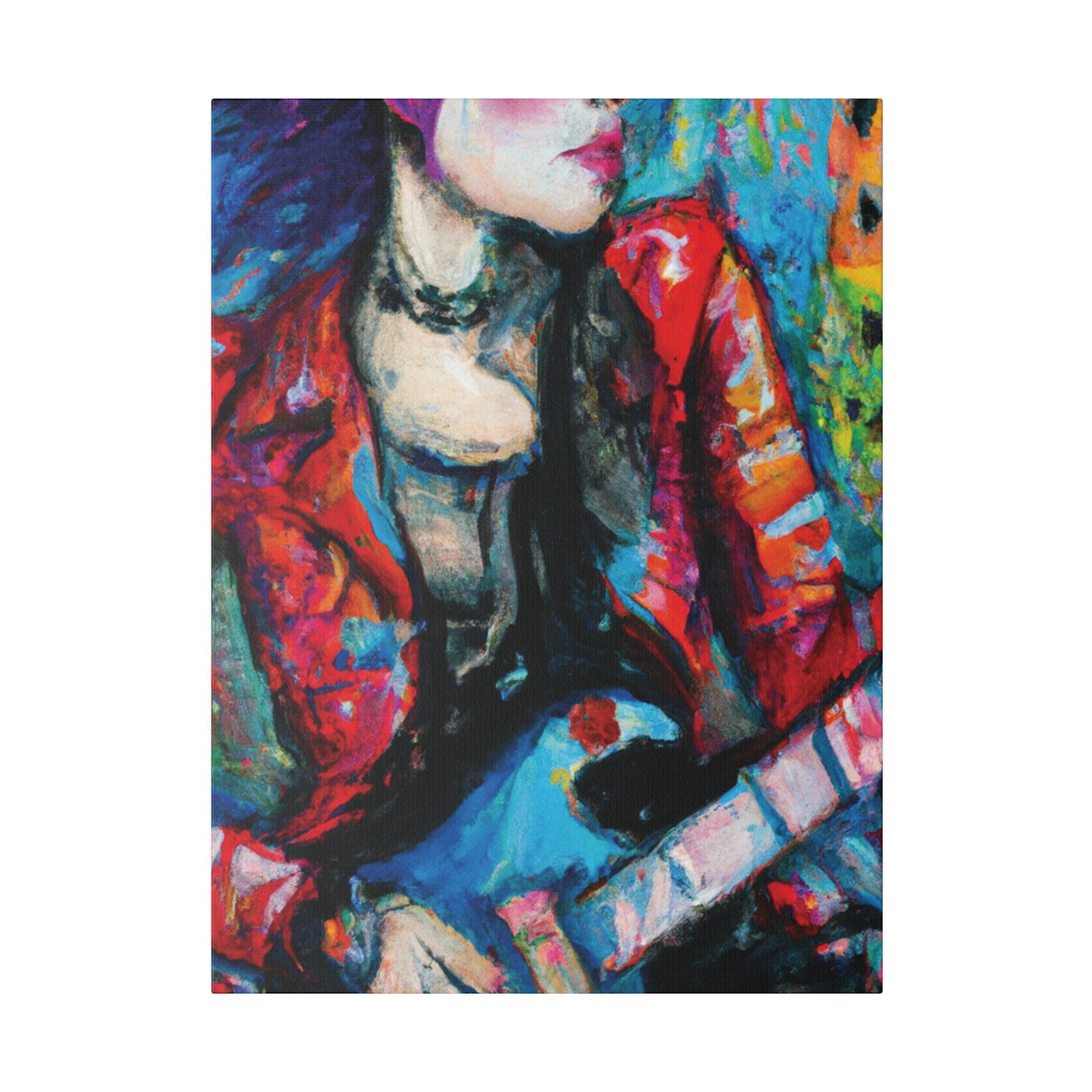 7551J - Rockstar Oil Painting Style Print | Poster | Home Decor | Wall Art | Music Art | Canvas