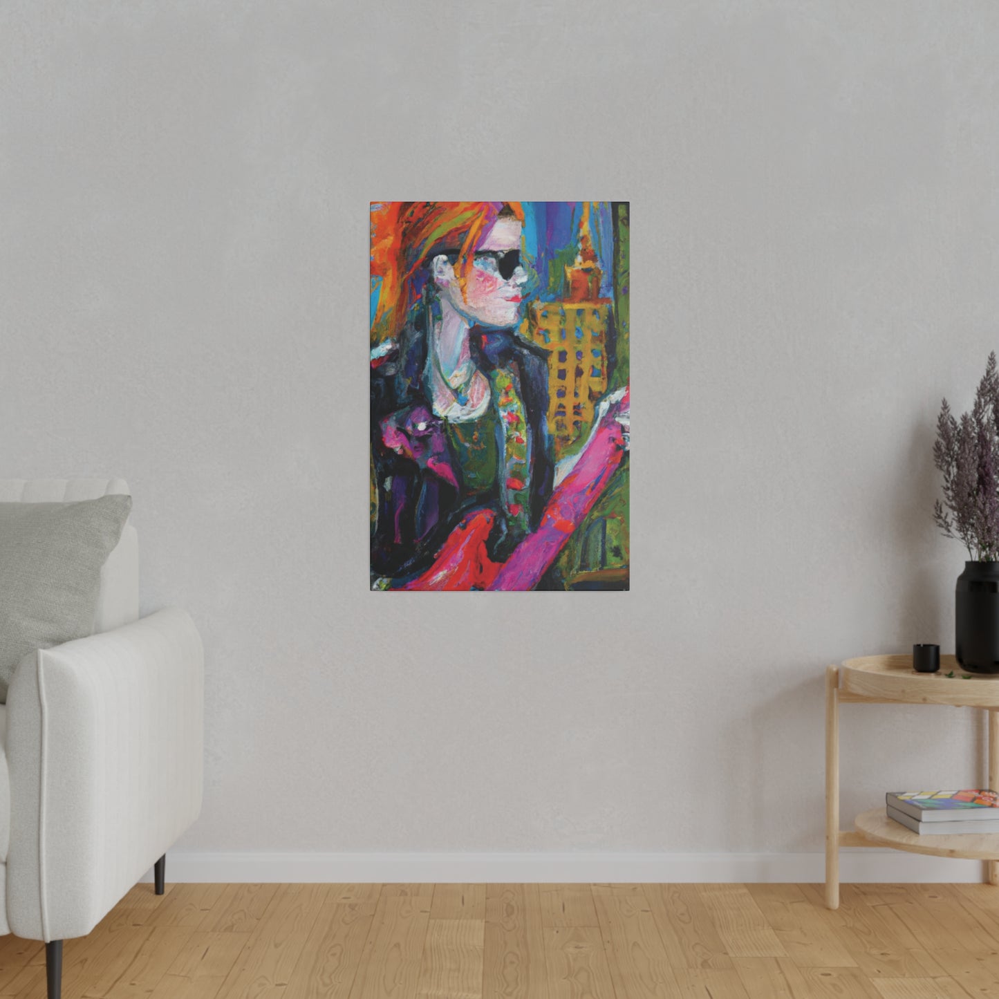 9503W - Rockstar Oil Painting Style Print | Poster | Home Decor | Wall Art | Music Art | Canvas