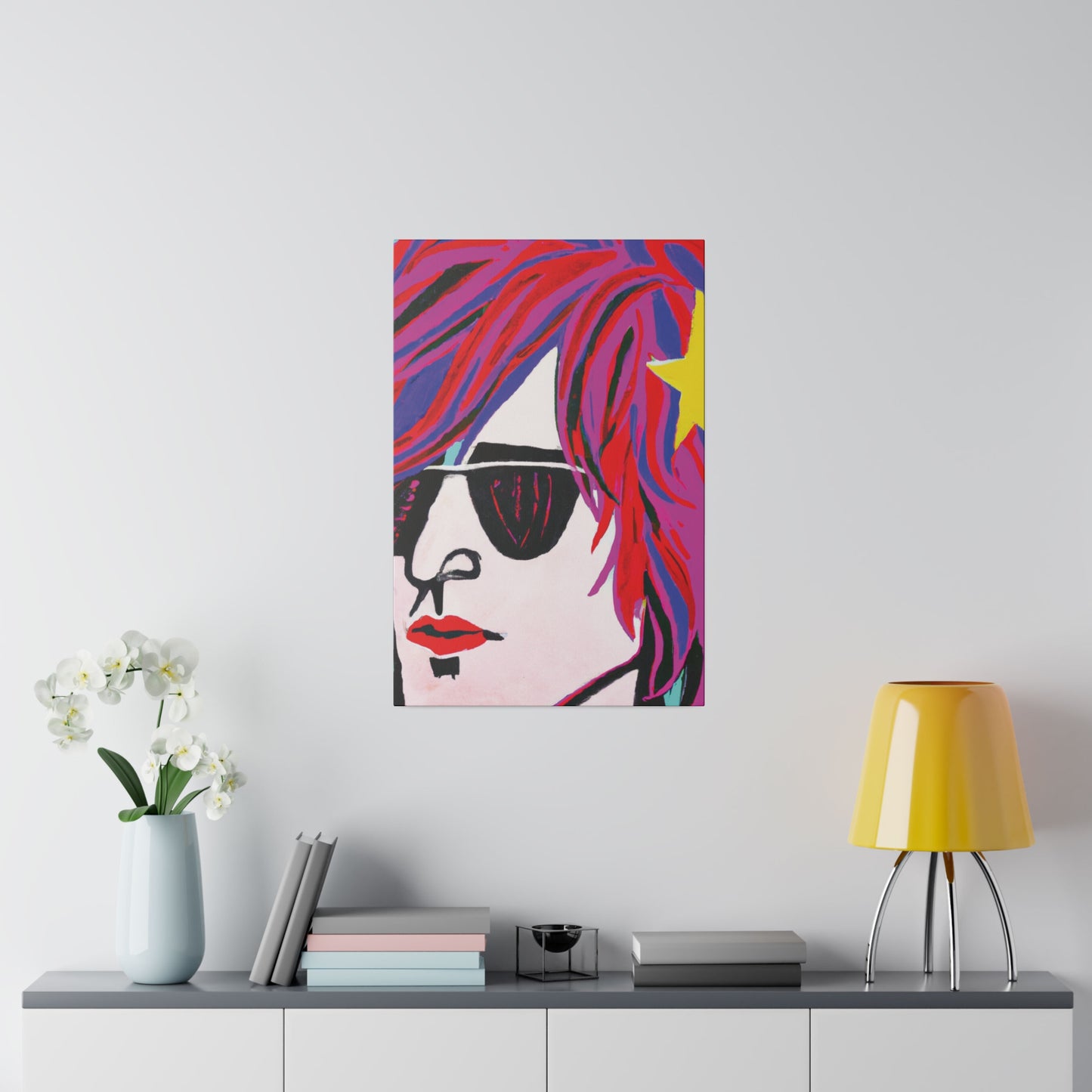 3293X - Rockstar Painting Print | Face | Abstract | Poster | Home Decor | Wall Art | Music Art | Canvas