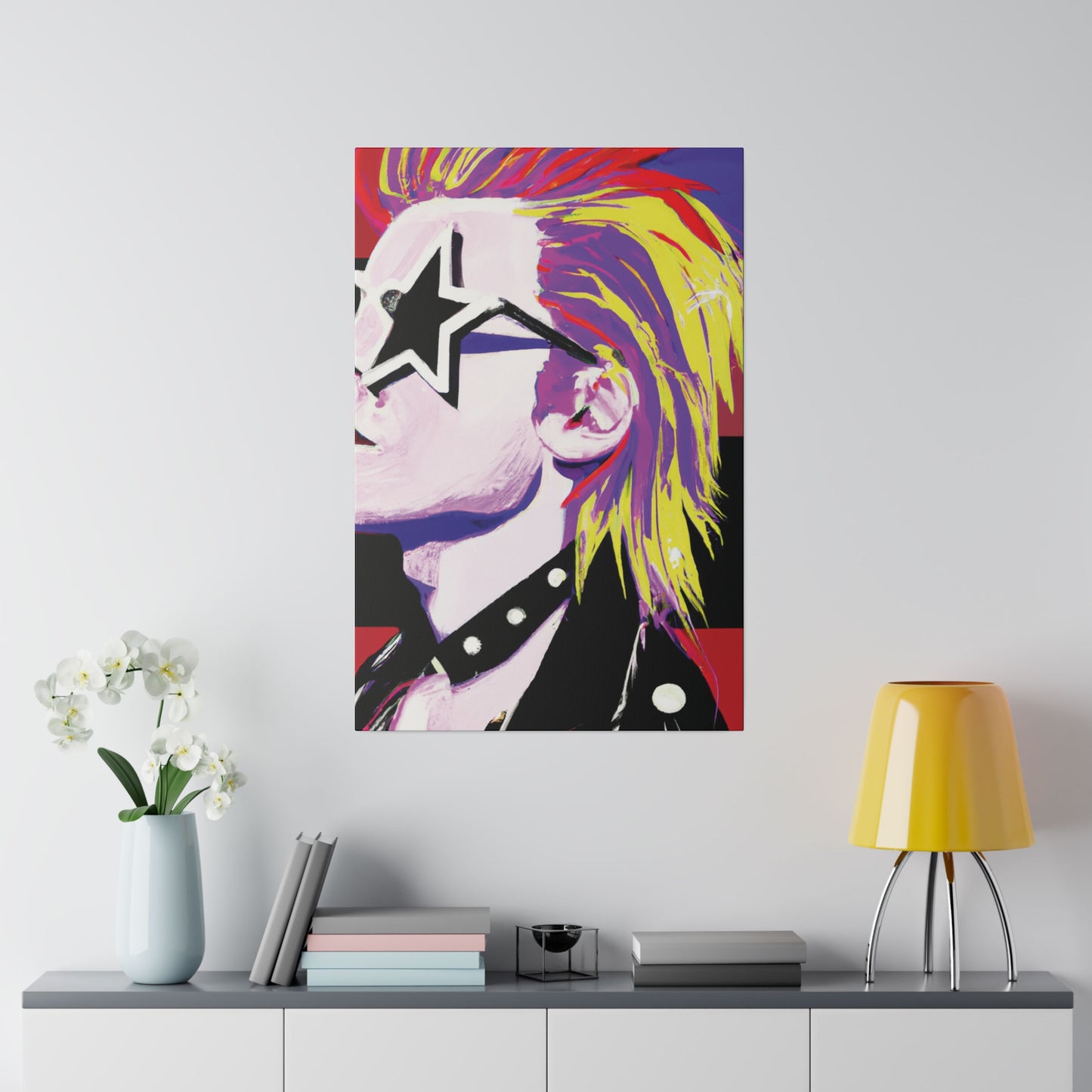 7547K - Rockstar Painting Print | Face | Abstract | Poster | Home Decor | Wall Art | Music Art | Canvas