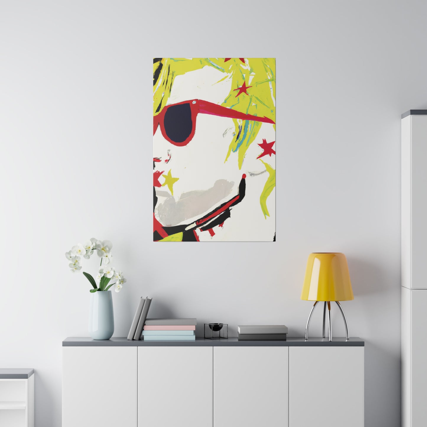 5478D - Rockstar Painting Print | Face | Abstract | Poster | Home Decor | Wall Art | Music Art | Canvas