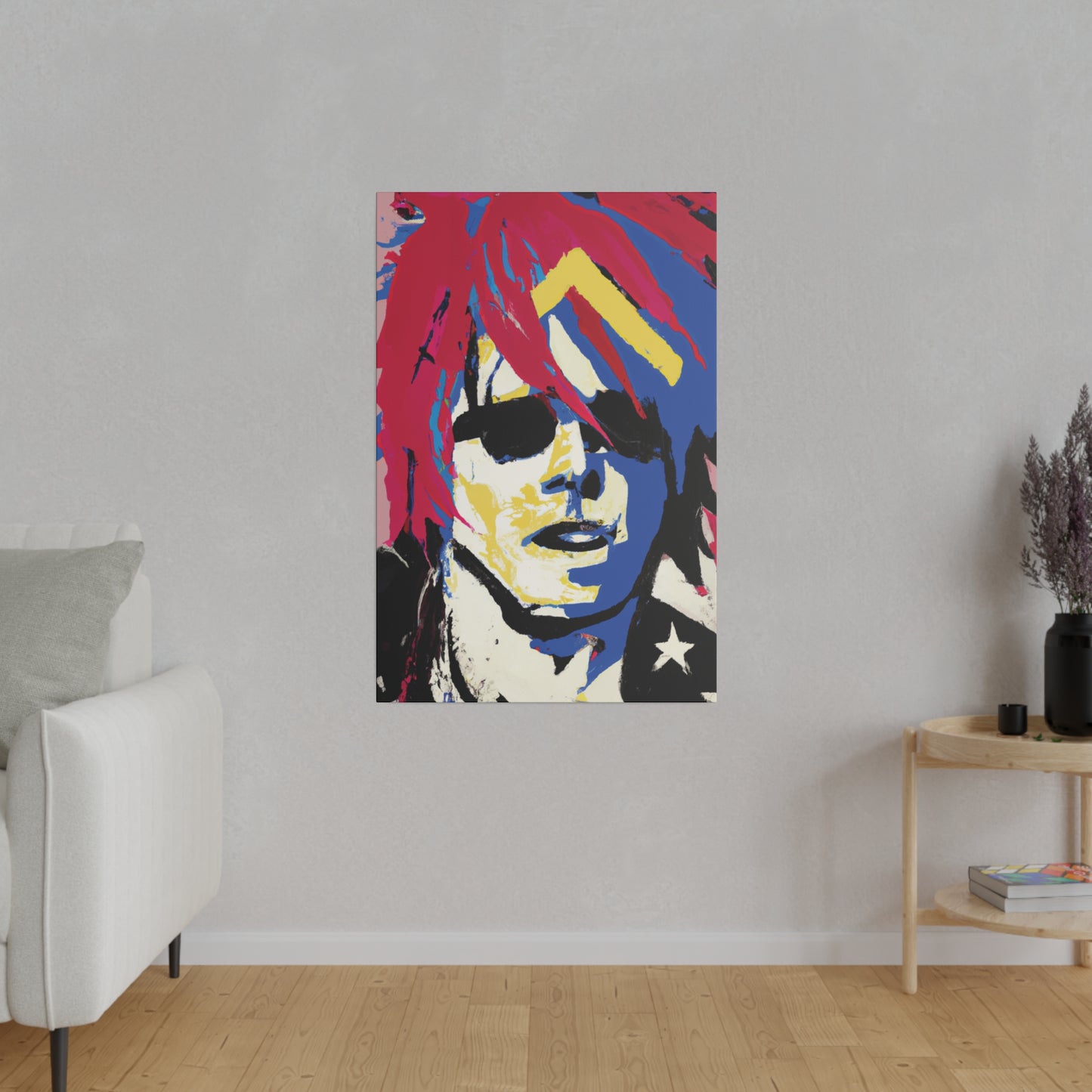 9537K - Rockstar Painting Print | Face | Abstract | Poster | Home Decor | Wall Art | Music Art | Canvas