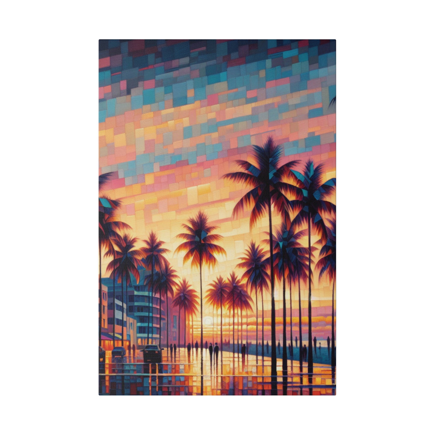 8263Z - miami beach art, sunset background, ocean art work, beach art work, sunset designs, miami beach painting, miami beach print