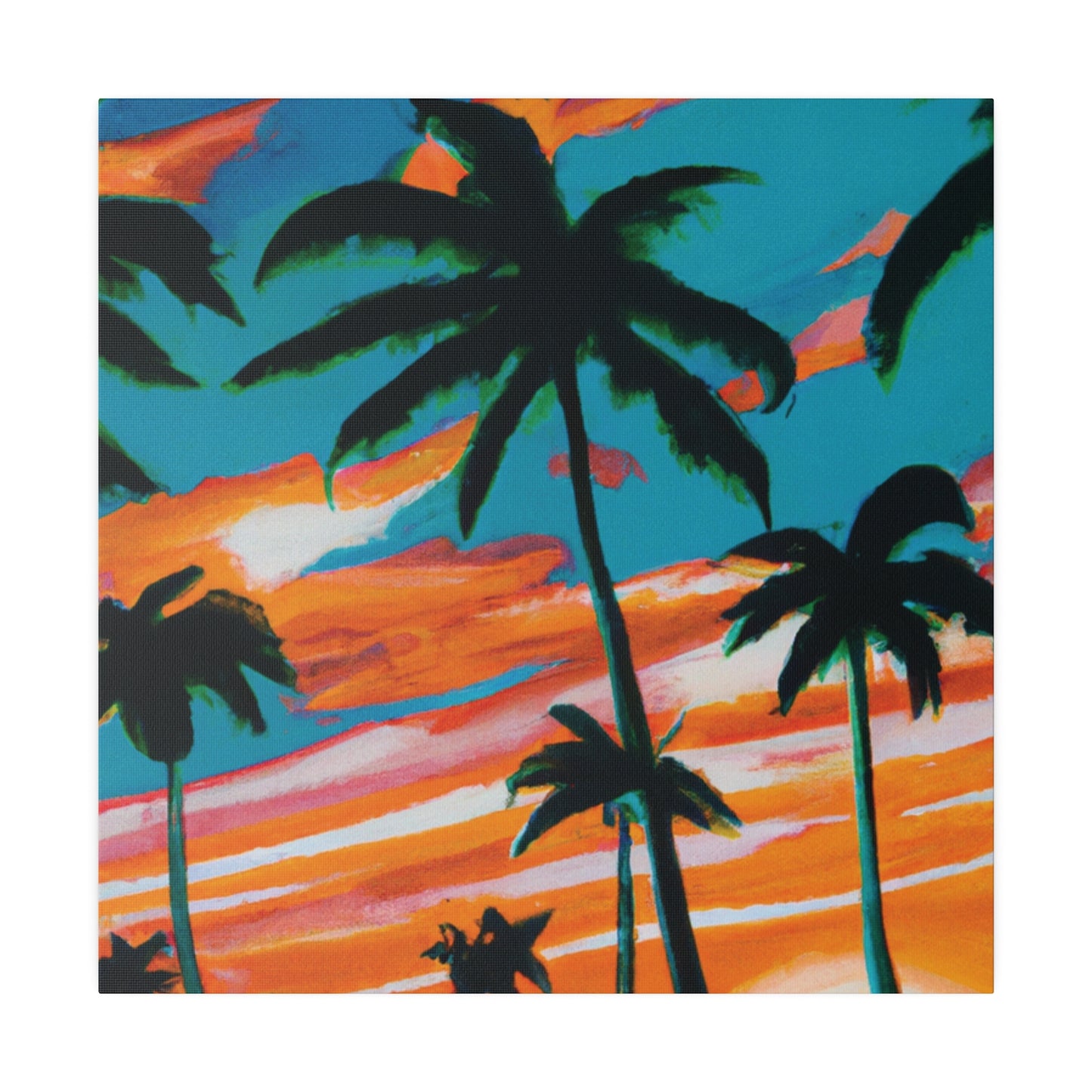 4895G - Miami Beach Sunset Painting Print | Miami | Beach | Sunset | Poster | Home Decor | Wall Art | Canvas