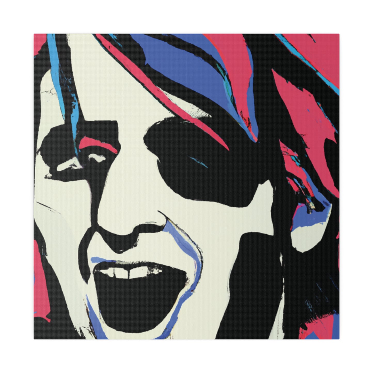 4318K - Rockstar Painting Print | Face | Abstract | Poster | Home Decor | Wall Art | Music Art | Canvas