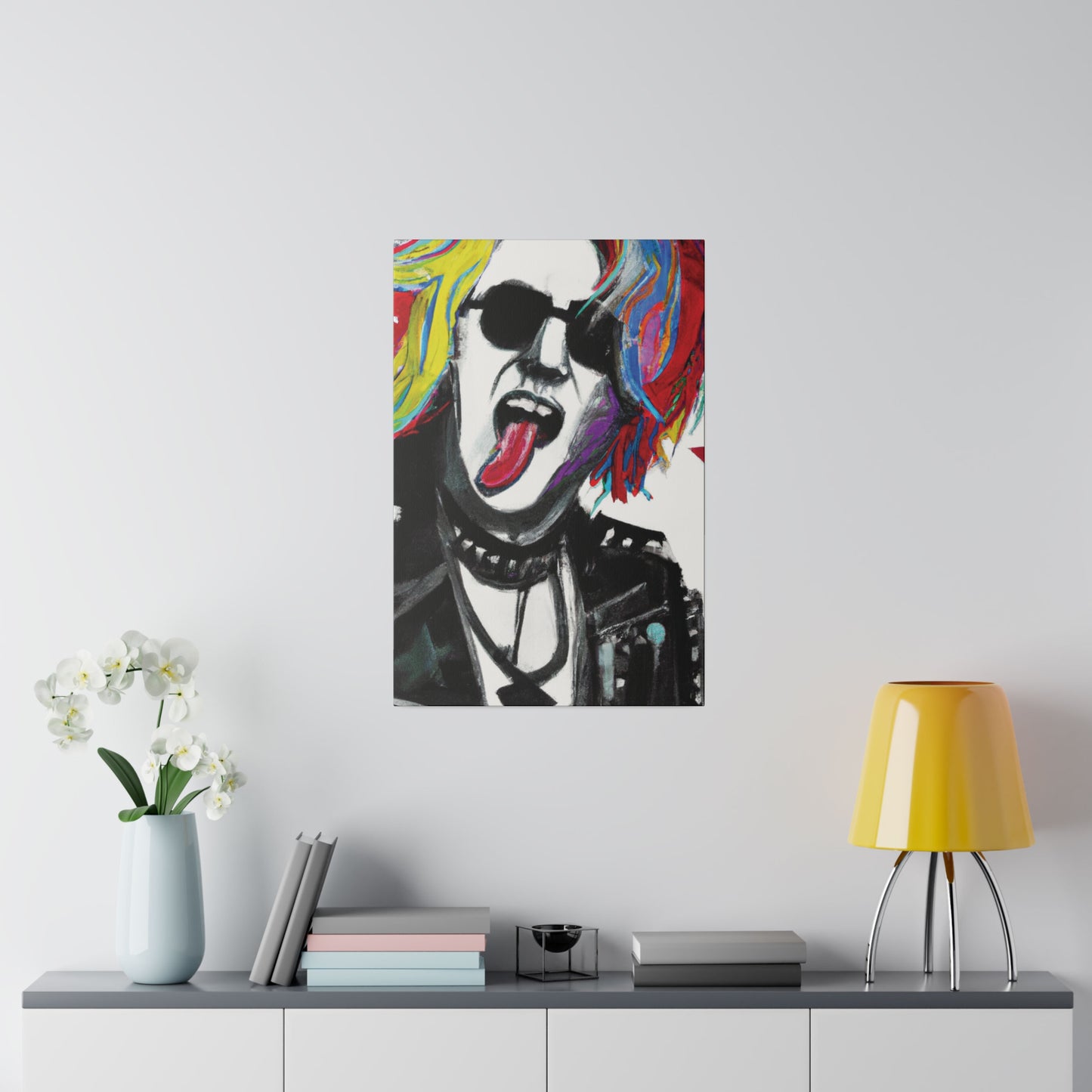 5679K - Rockstar Painting Print | Face | Abstract | Poster | Home Decor | Wall Art | Music Art | Canvas