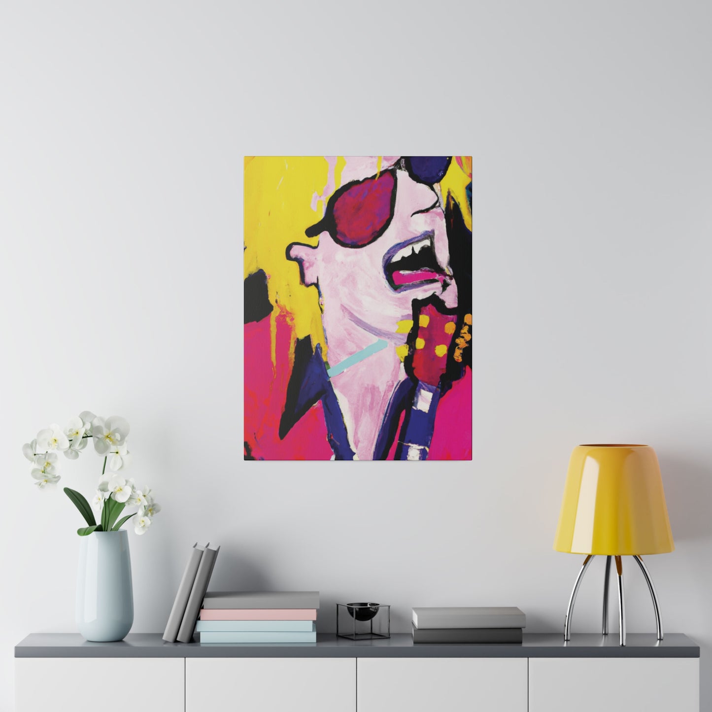 5843S - Rockstar Painting Print | Face | Abstract | Poster | Home Decor | Wall Art | Music Art | Canvas