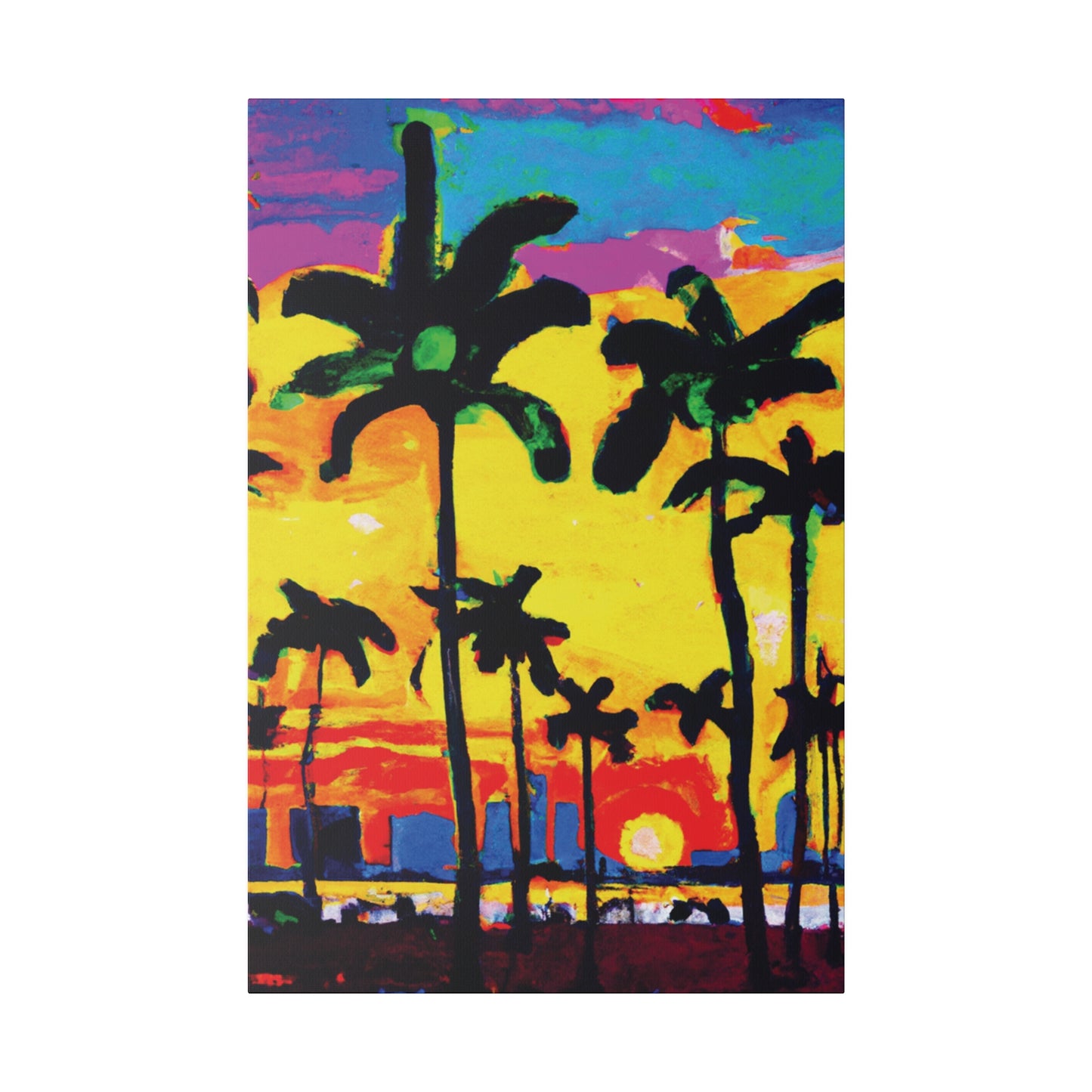9497Z - Miami Beach Sunset Painting Print | Miami | Beach | Sunset | Poster | Home Decor | Wall Art | Canvas
