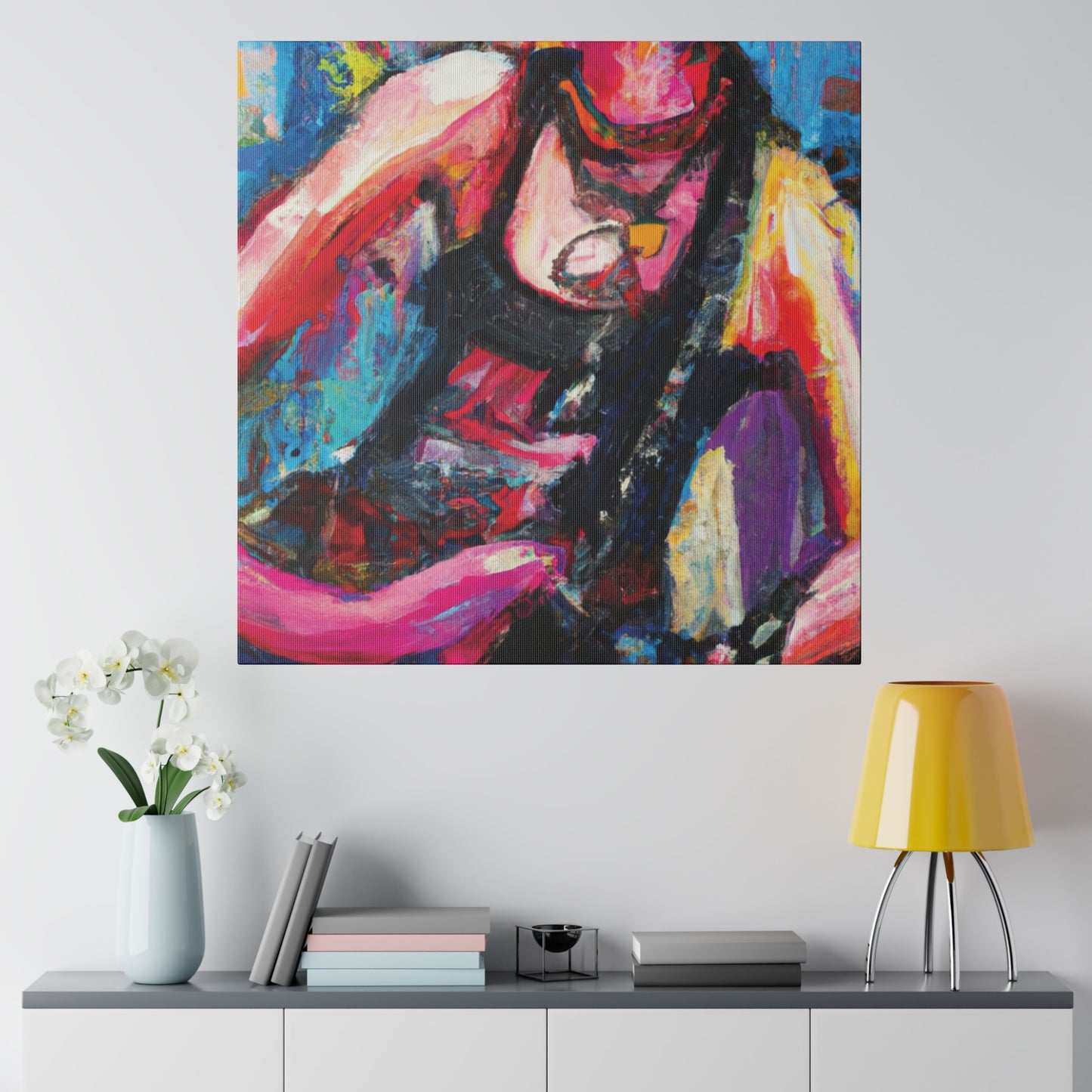 7793Y - Rockstar Oil Painting Style Print | Poster | Home Decor | Wall Art | Music Art | Canvas