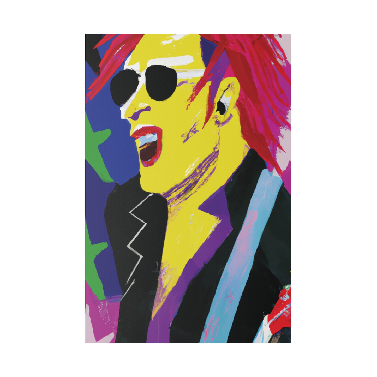 9751P - Rockstar Painting Print | Face | Abstract | Poster | Home Decor | Wall Art | Music Art | Canvas