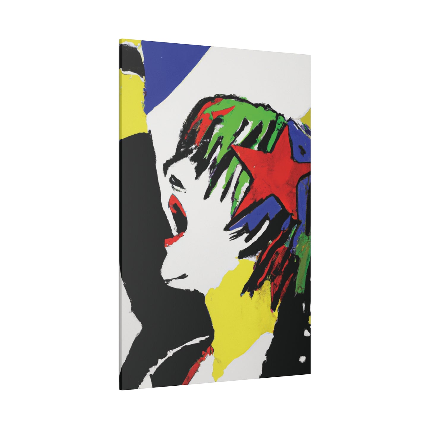 5673W - Rockstar Painting Print | Face | Abstract | Poster | Home Decor | Wall Art | Music Art | Canvas