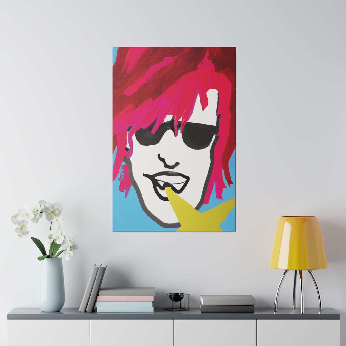 8342F - Rockstar Painting Print | Face | Abstract | Poster | Home Decor | Wall Art | Music Art | Canvas