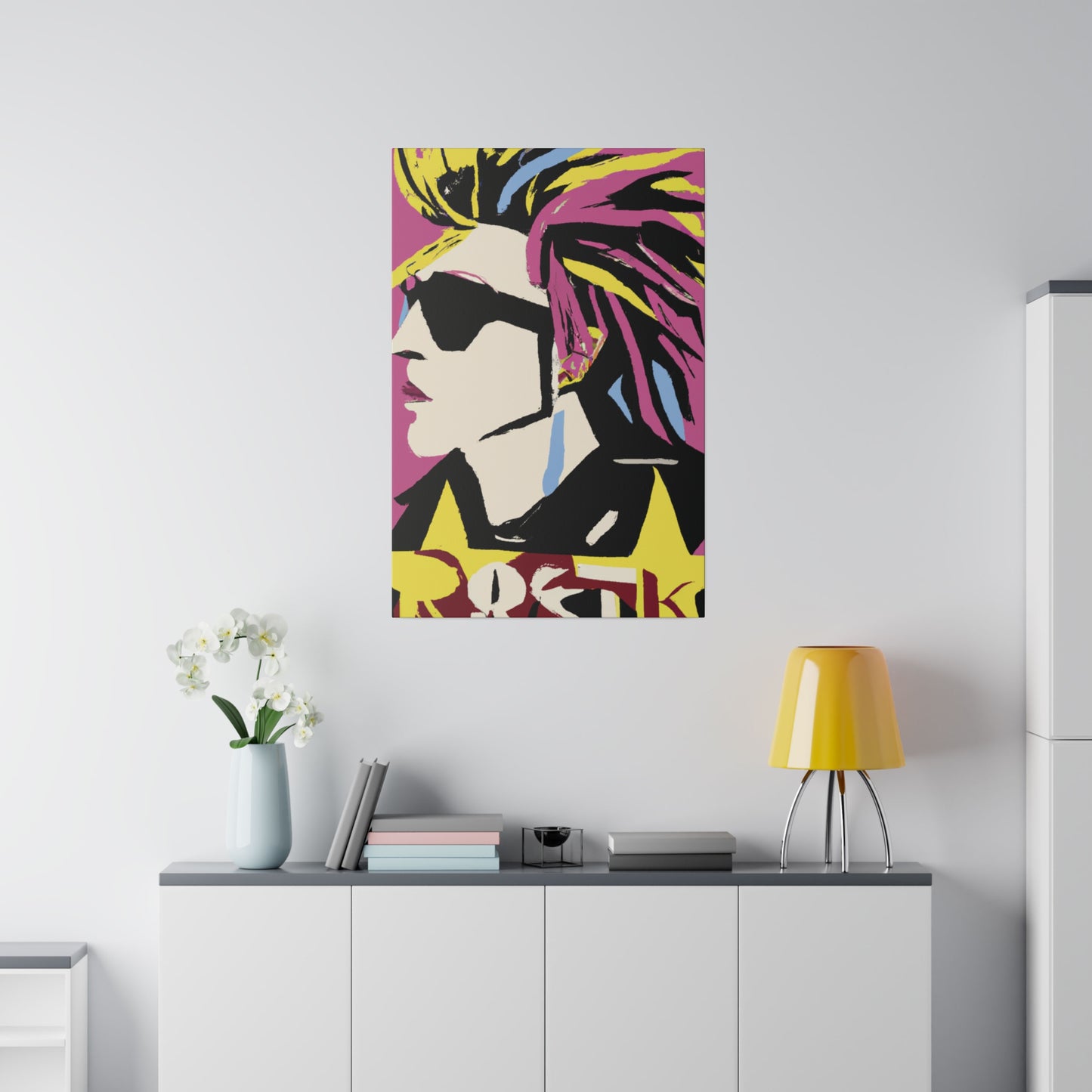 6201W - Rockstar Painting Print | Face | Abstract | Poster | Home Decor | Wall Art | Music Art | Canvas