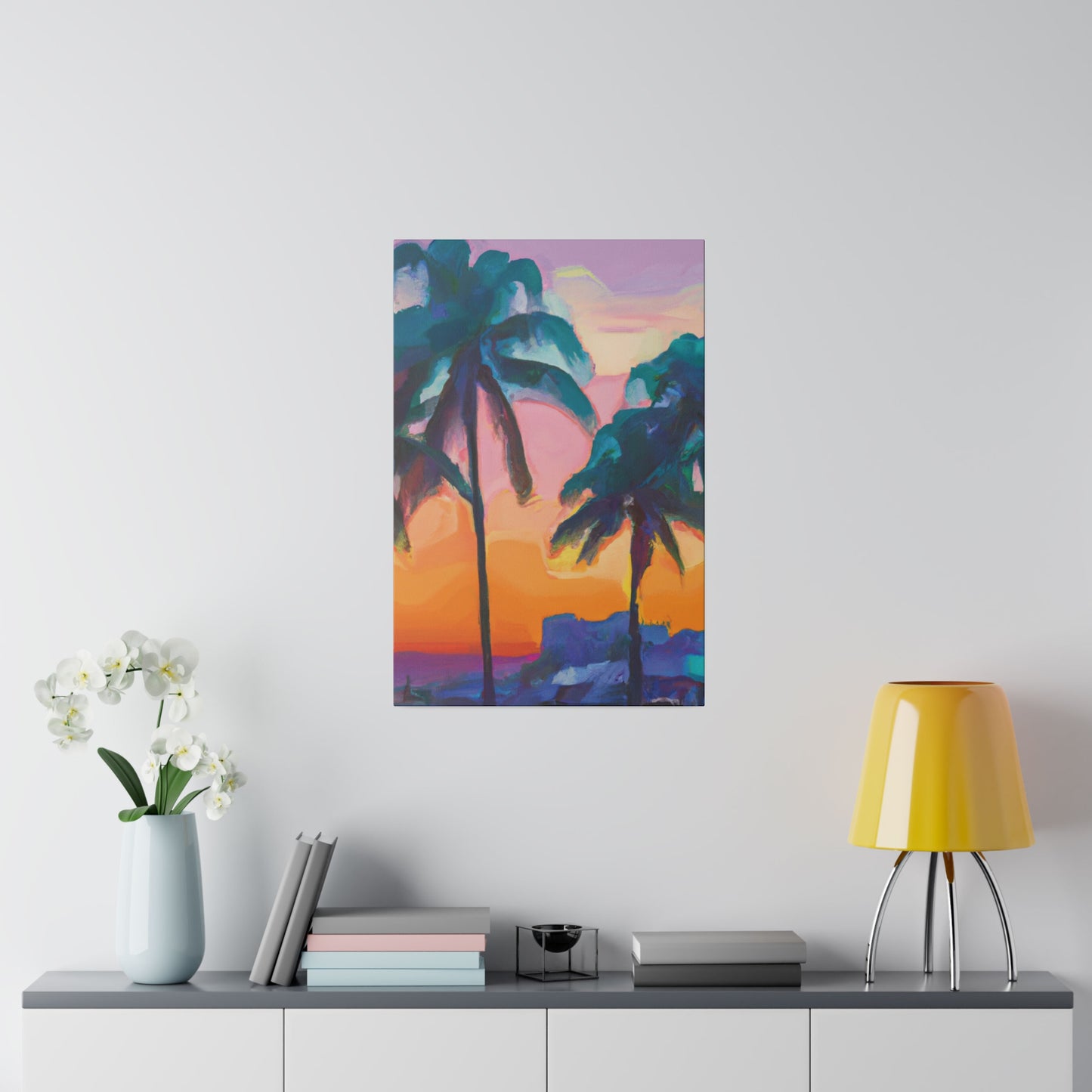 6494M - Miami Beach Sunset Painting Print | Miami | Beach | Sunset | Poster | Home Decor | Wall Art | Canvas