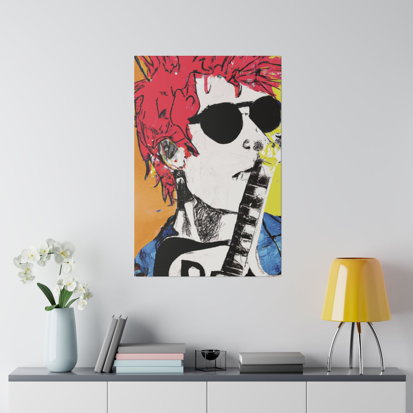 8995T - Rockstar Painting Print | Face | Abstract | Poster | Home Decor | Wall Art | Music Art | Canvas