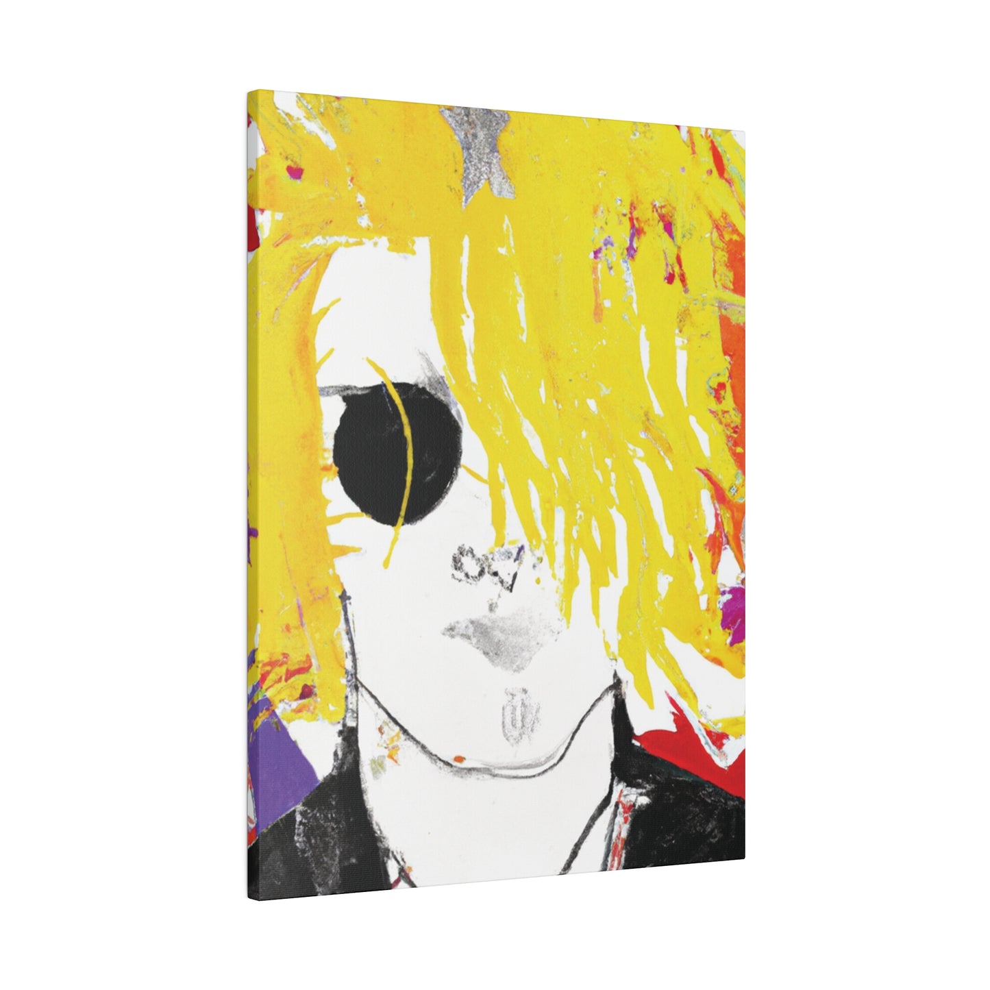 9674T - Rockstar Painting Print | Face | Abstract | Poster | Home Decor | Wall Art | Music Art | Canvas