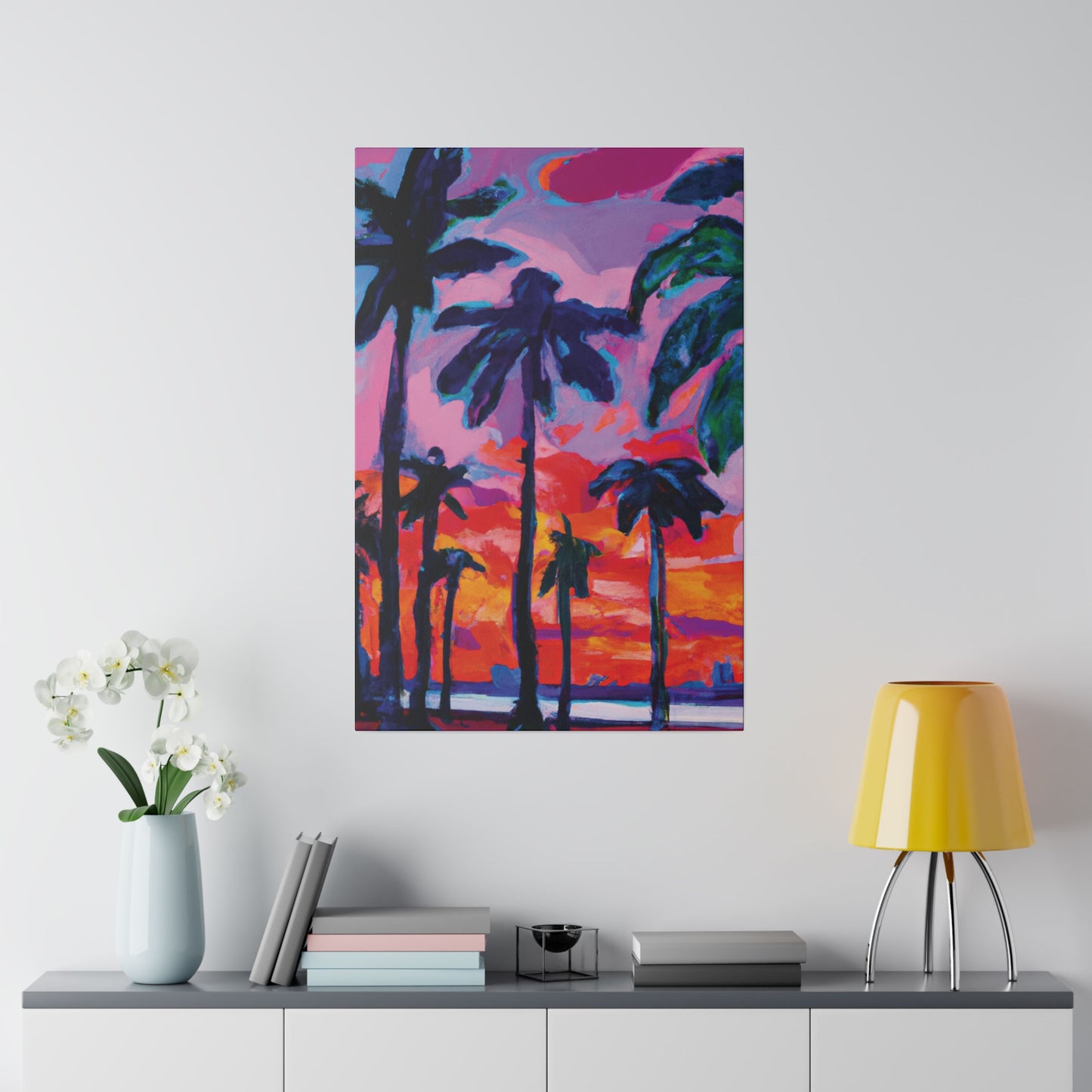 4754Q - Miami Beach Sunset Painting Print | Miami | Beach | Sunset | Poster | Home Decor | Wall Art | Canvas