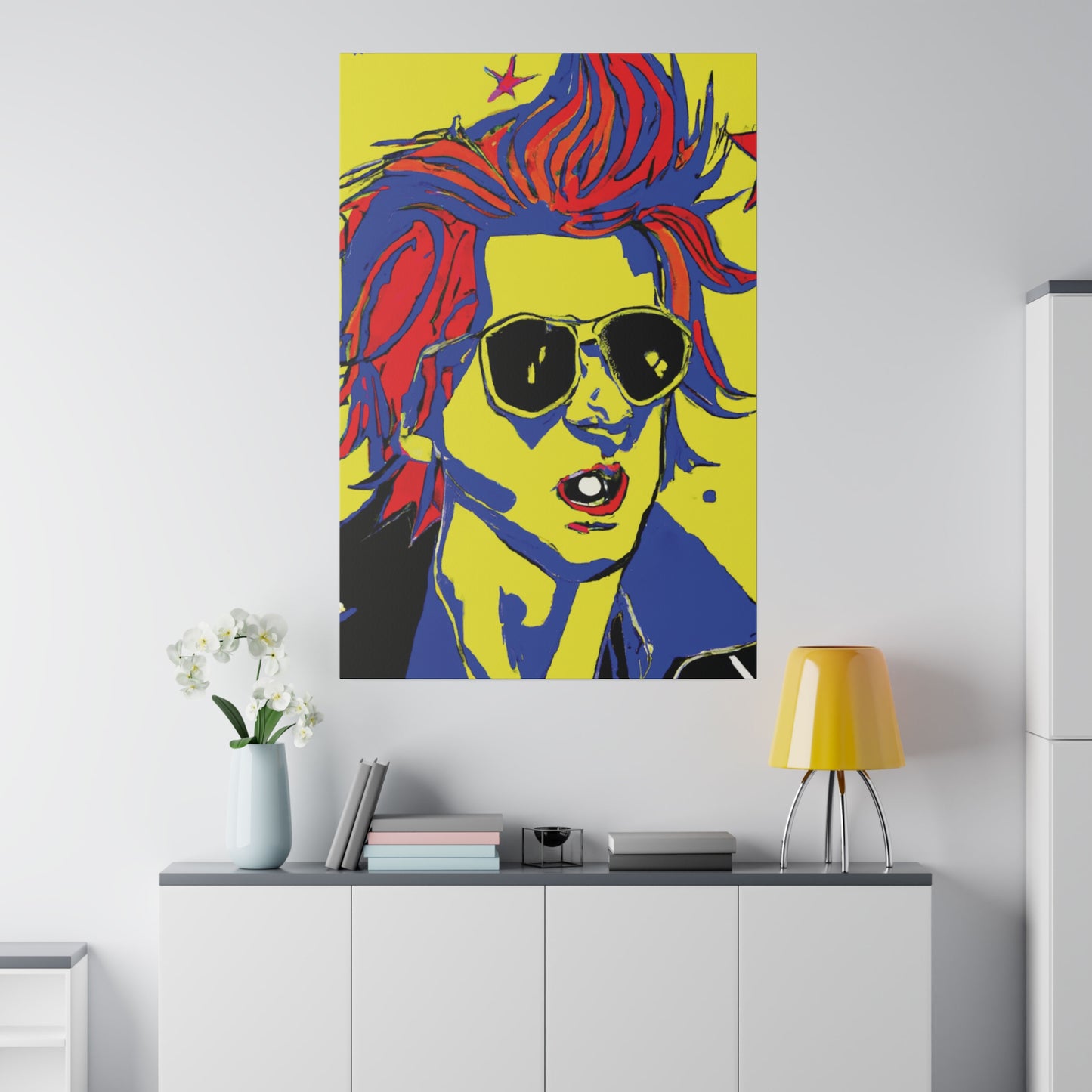 7446Z - Rockstar Painting Print | Face | Abstract | Poster | Home Decor | Wall Art | Music Art | Canvas