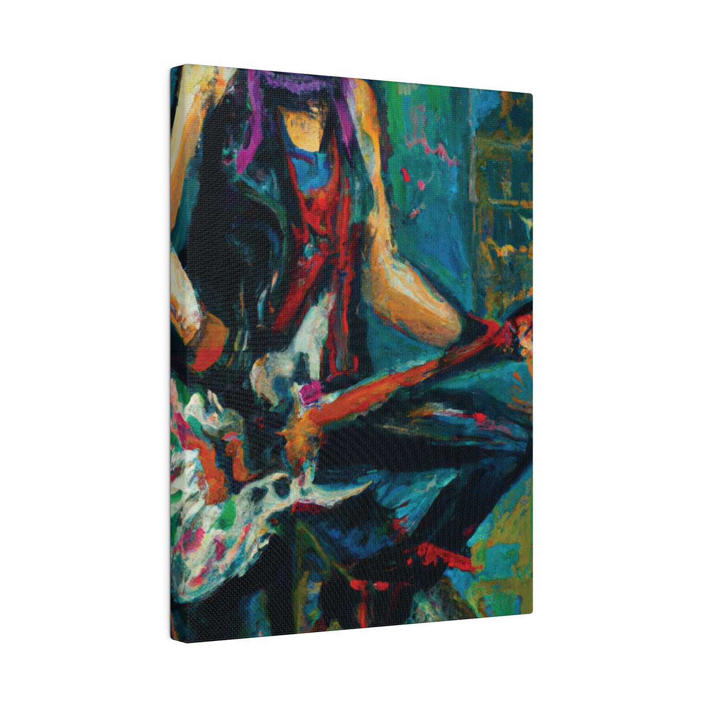 1163E - Rockstar Oil Painting Style Print | Poster | Home Decor | Wall Art | Music Art | Canvas