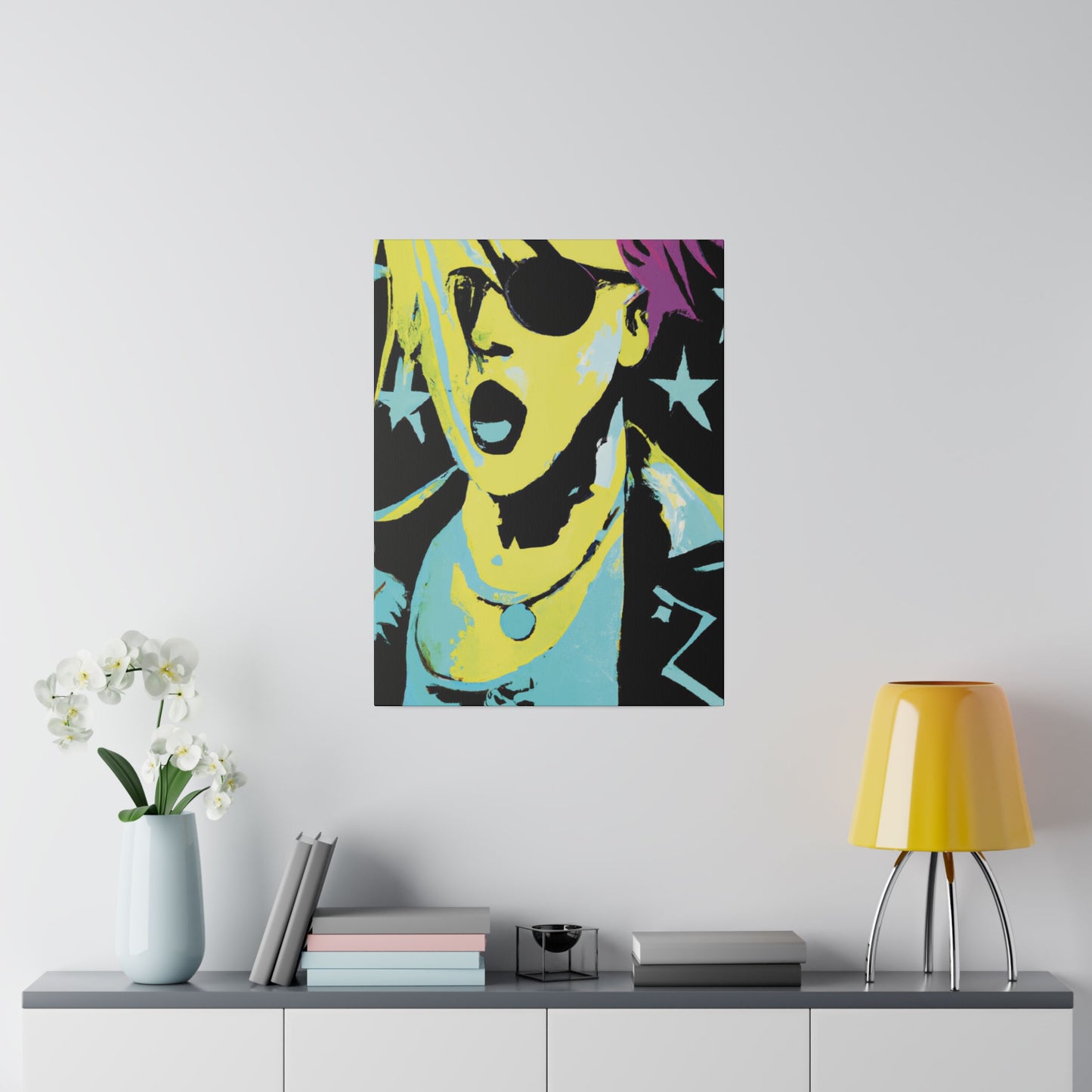 432K - Rockstar Painting Print | Face | Abstract | Poster | Home Decor | Wall Art | Music Art | Canvas