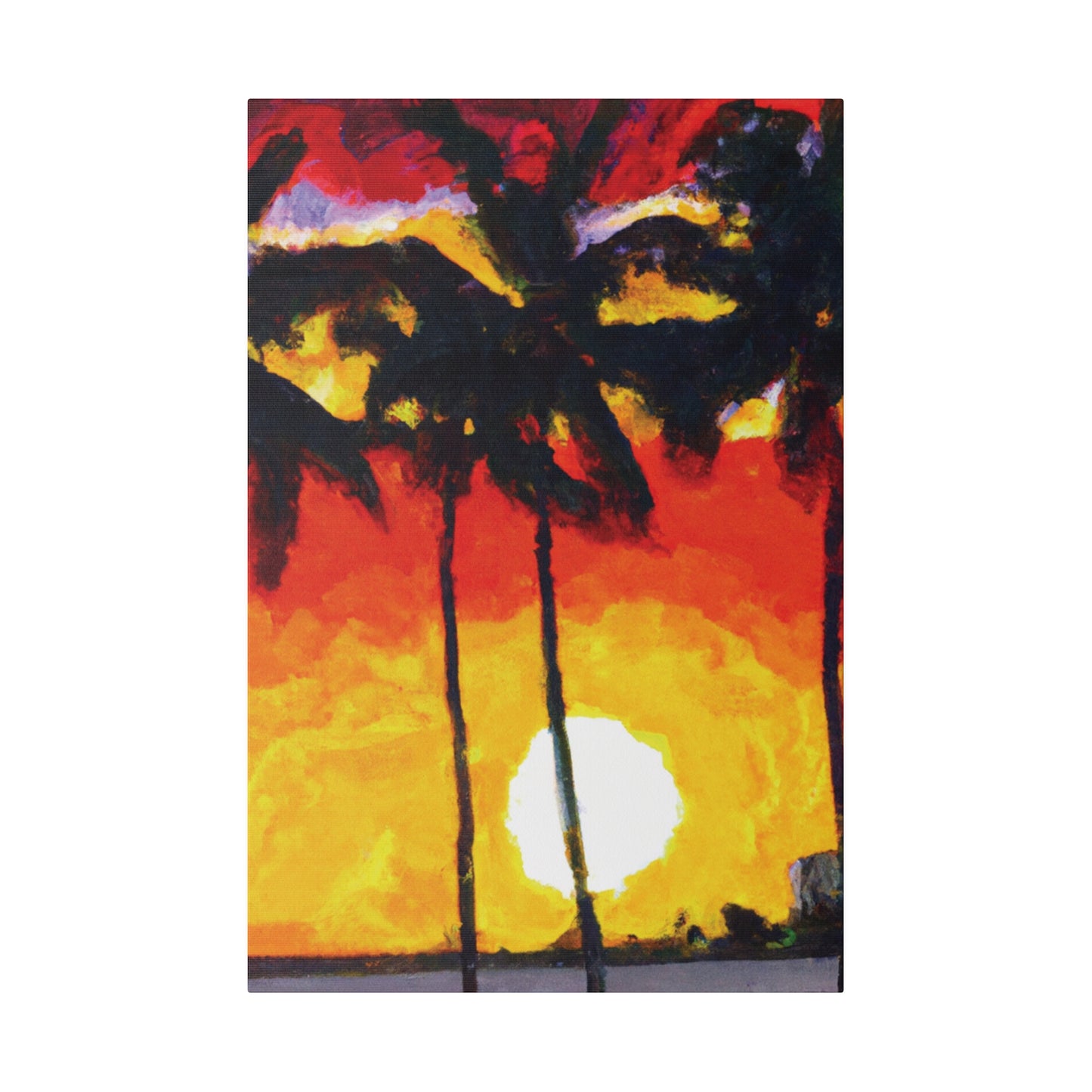 6973R - Miami Beach Sunset Painting Print | Miami | Beach | Sunset | Poster | Home Decor | Wall Art | Canvas