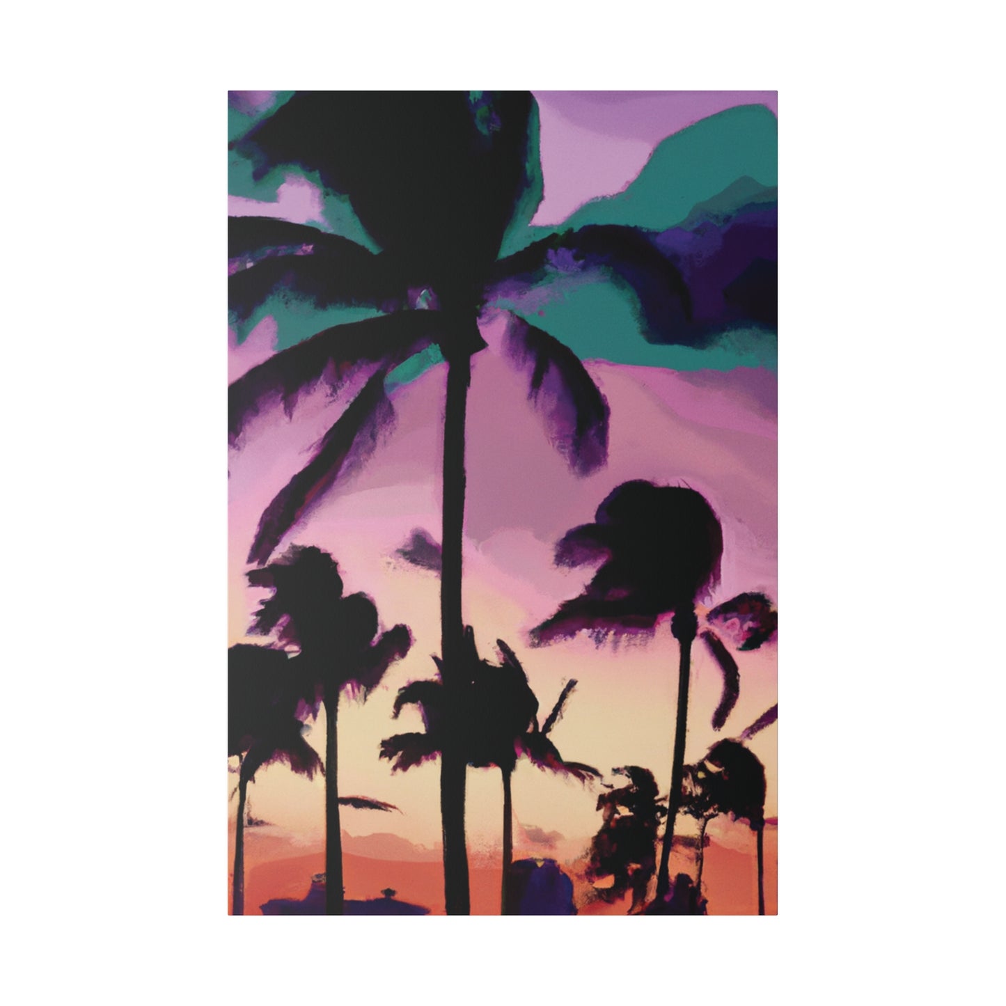 3258K - Miami Beach Sunset Painting Print | Miami | Beach | Sunset | Poster | Home Decor | Wall Art | Canvas