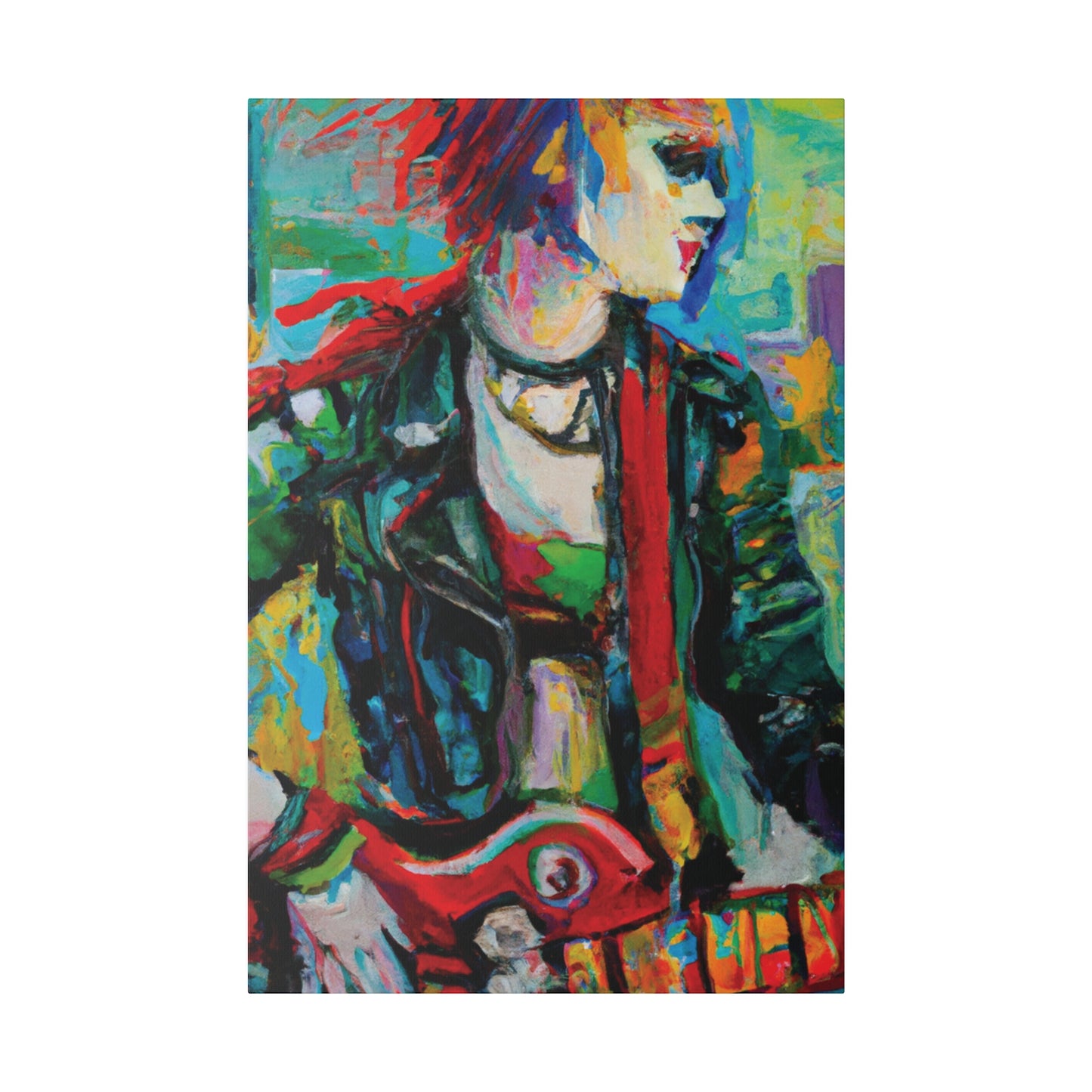 7245X - Rockstar Oil Painting Style Print | Poster | Home Decor | Wall Art | Music Art | Canvas