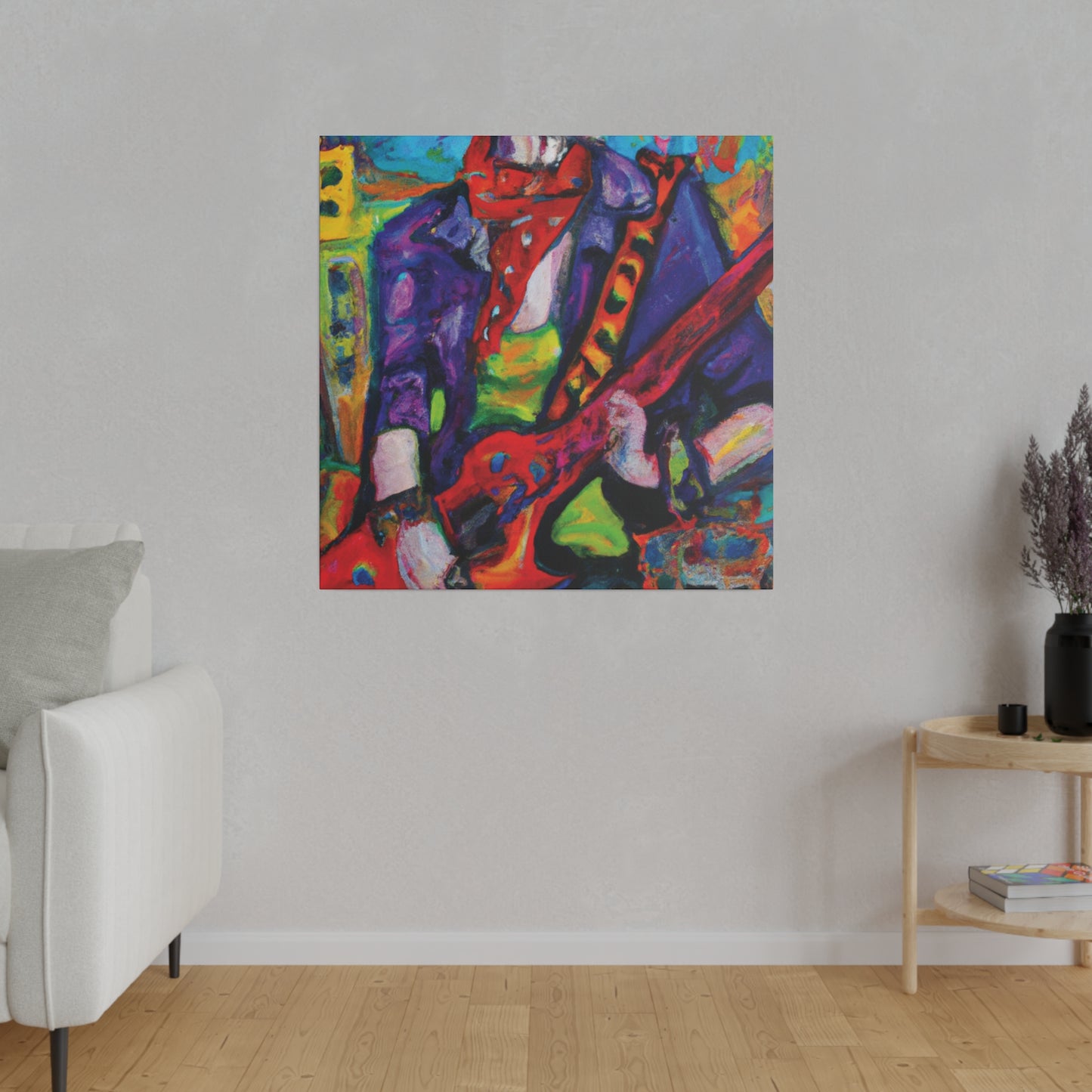 9529Y - Rockstar Oil Painting Style Print | Poster | Home Decor | Wall Art | Music Art | Canvas