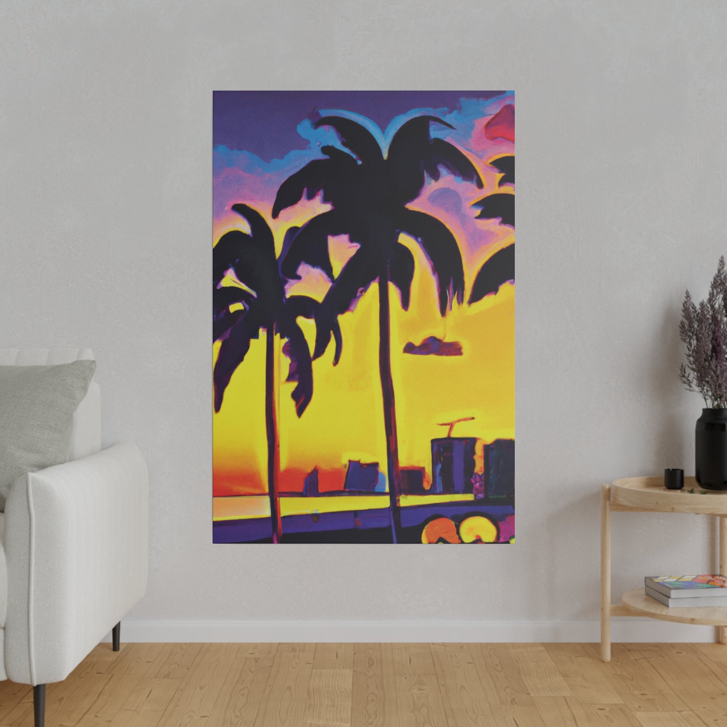 5674W - Miami Beach Sunset Painting Print | Miami | Beach | Sunset | Poster | Home Decor | Wall Art | Canvas