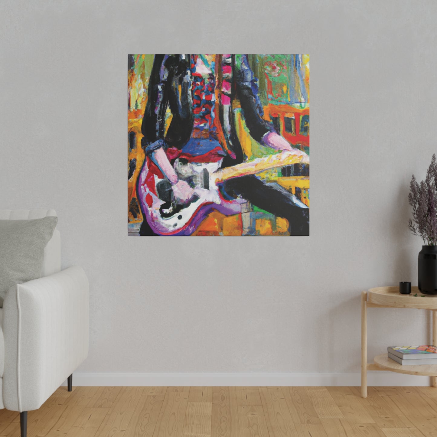 834H - Rockstar Oil Painting Style Print | Poster | Home Decor | Wall Art | Music Art | Canvas