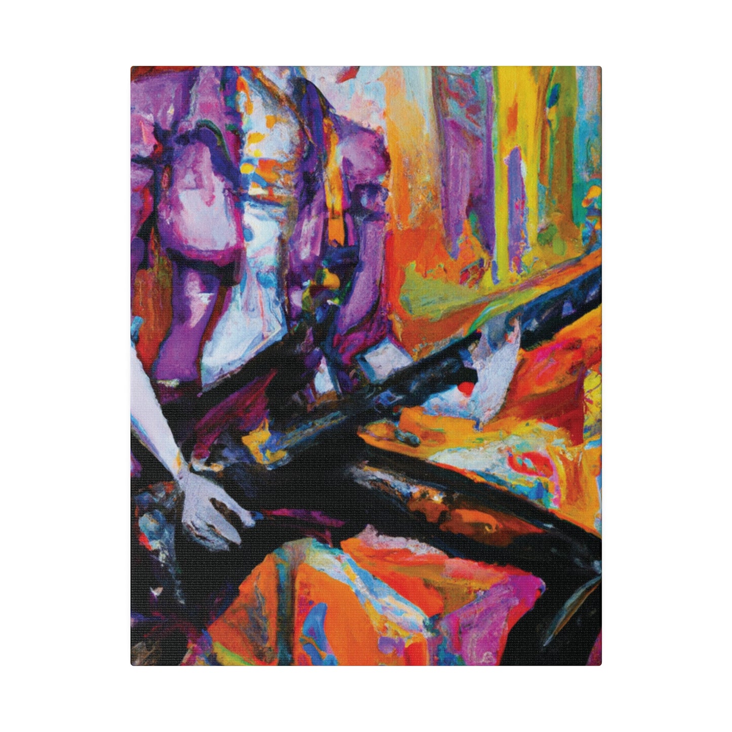 477F - Rockstar Oil Painting Style Print | Poster | Home Decor | Wall Art | Music Art | Canvas