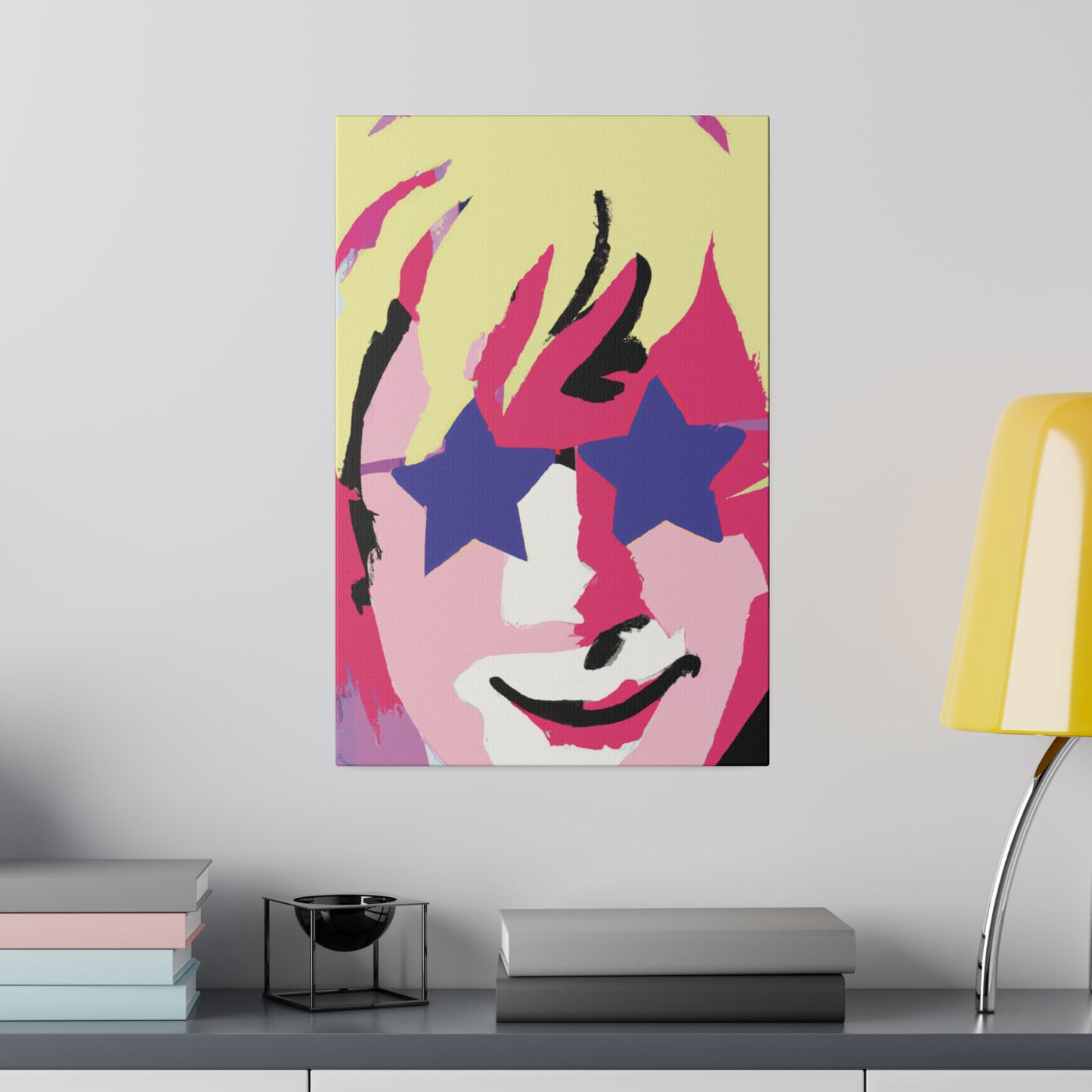 3558K - Rockstar Painting Print | Face | Abstract | Poster | Home Decor | Wall Art | Music Art | Canvas