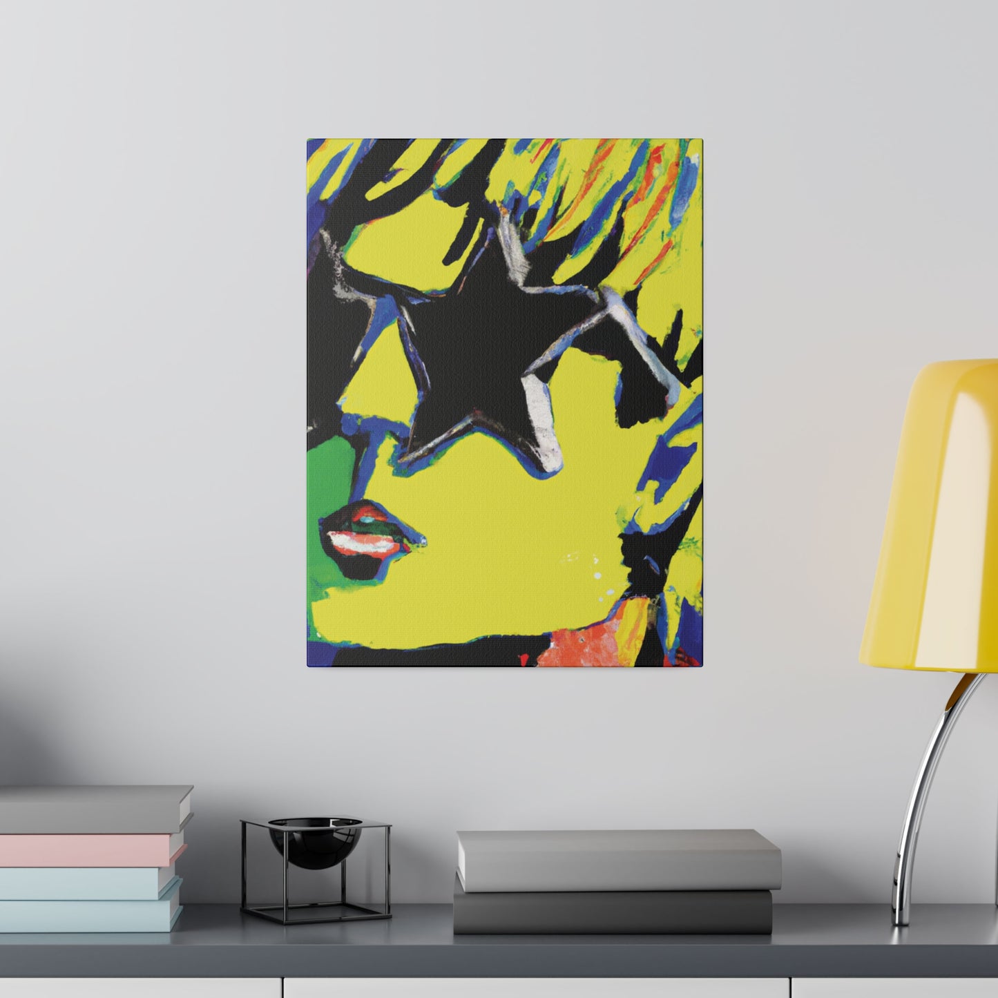 9785T - Rockstar Painting Print | Face | Abstract | Poster | Home Decor | Wall Art | Music Art | Canvas