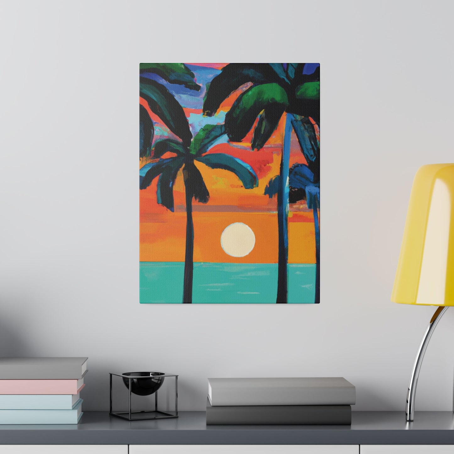 4567C - Miami Beach Sunset Painting Print | Miami | Beach | Sunset | Poster | Home Decor | Wall Art | Canvas