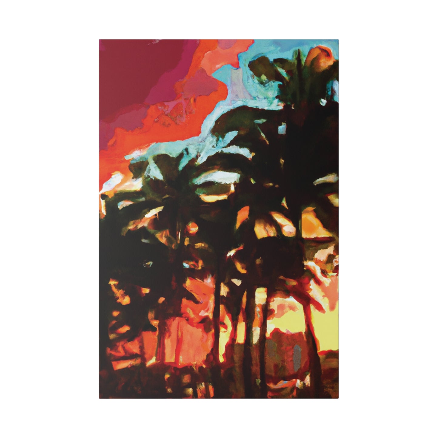 4052W - Miami Beach Sunset Painting Print | Miami | Beach | Sunset | Poster | Home Decor | Wall Art | Canvas