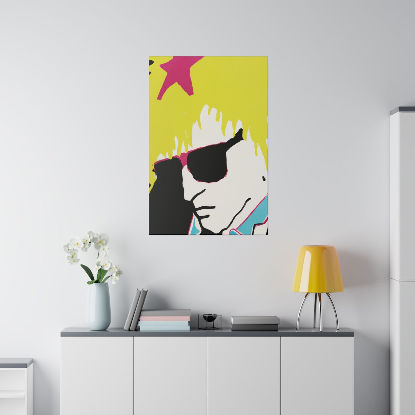 4752G - Rockstar Painting Print | Face | Abstract | Poster | Home Decor | Wall Art | Music Art | Canvas