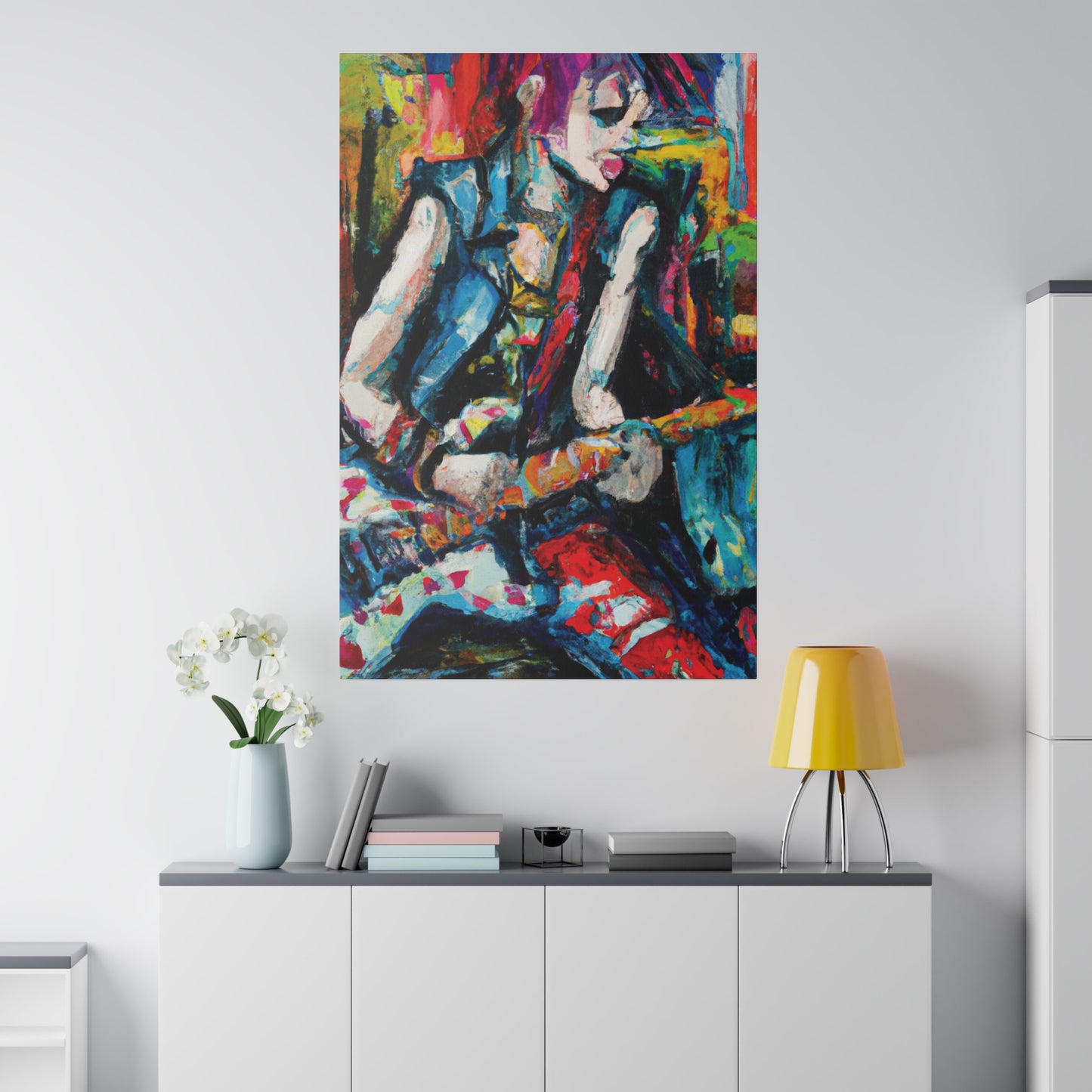 4521T - Rockstar Oil Painting Style Print | Poster | Home Decor | Wall Art | Music Art | Canvas