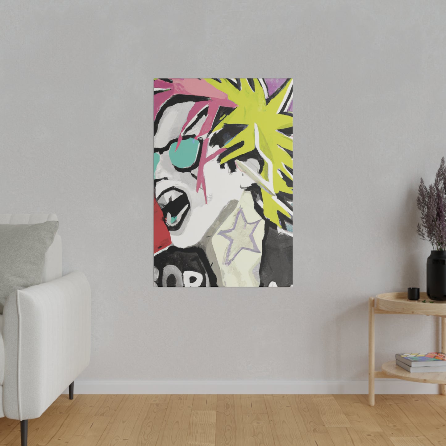 9589K - Rockstar Painting Print | Face | Abstract | Poster | Home Decor | Wall Art | Music Art | Canvas