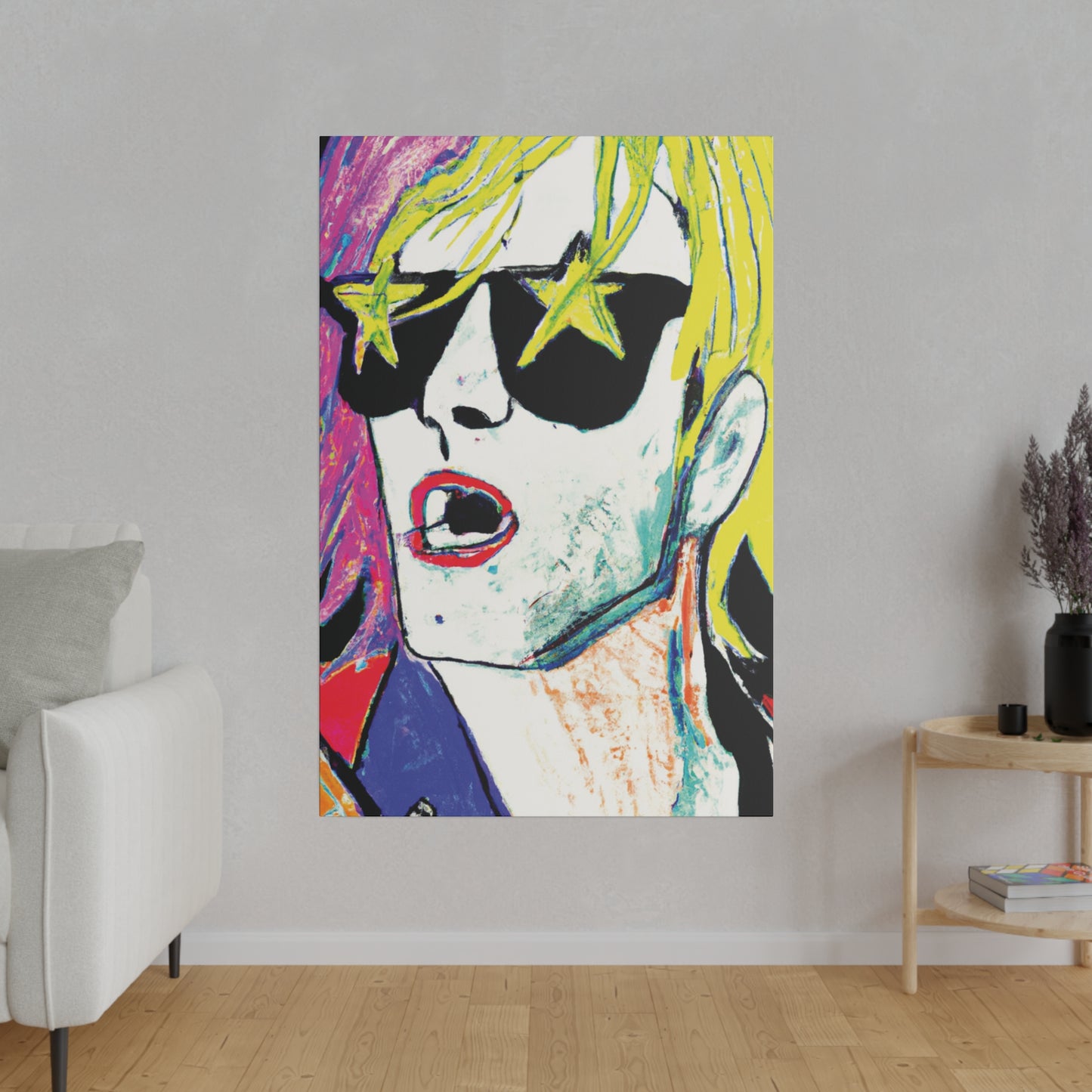 6152H - Rockstar Painting Print | Face | Abstract | Poster | Home Decor | Wall Art | Music Art | Canvas